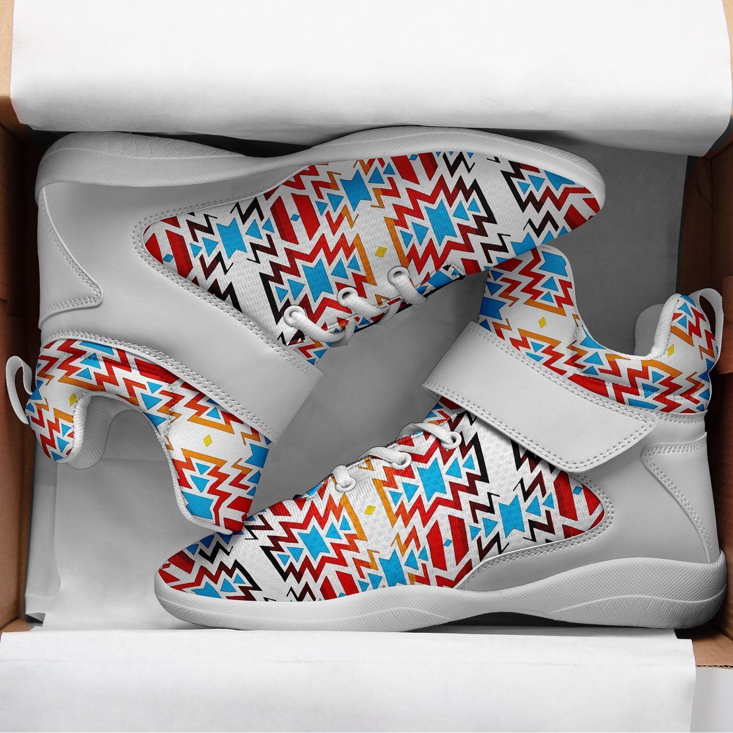 Fire Colors and Sky Kid's Ipottaa Basketball / Sport High Top Shoes 49 Dzine