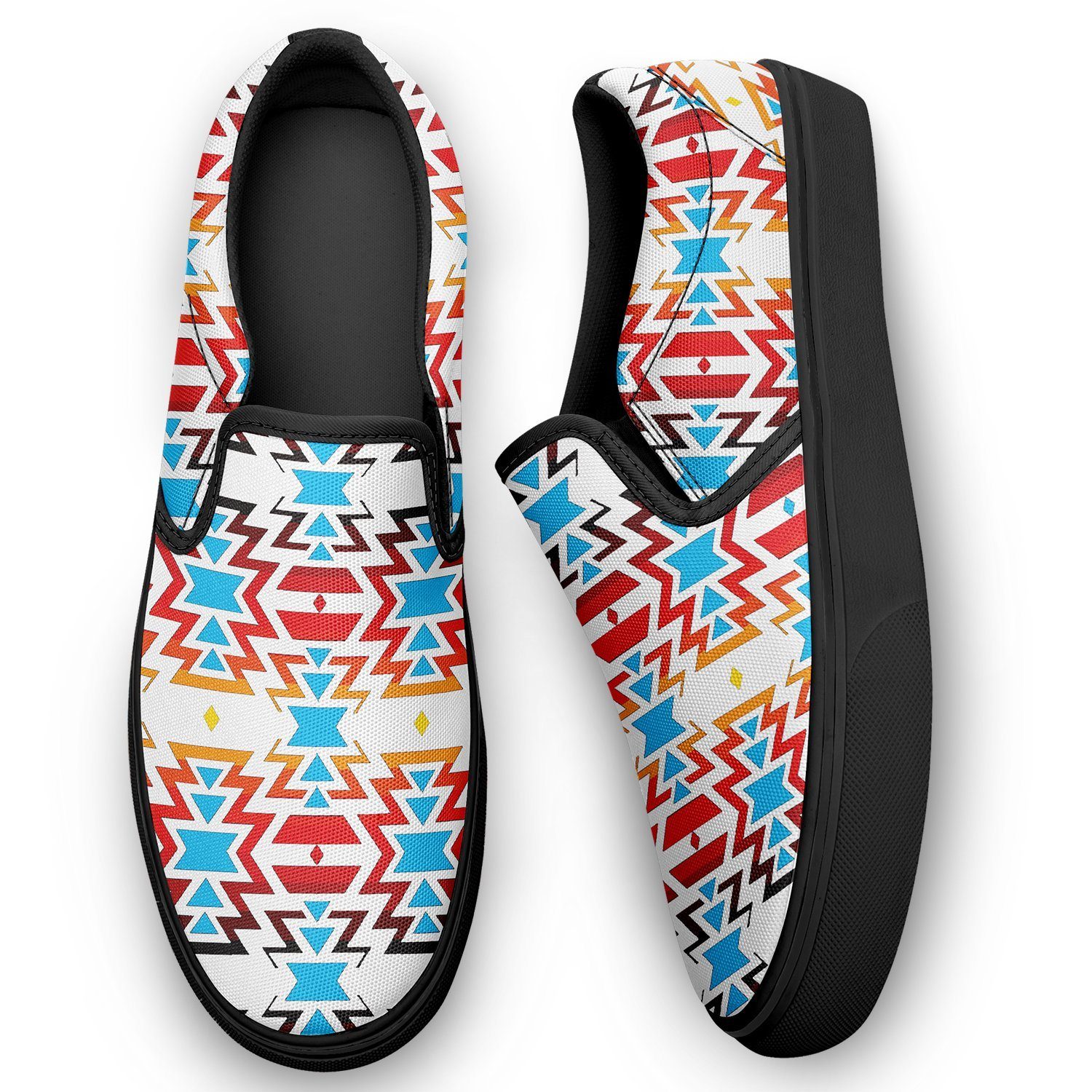 Fire Colors and Sky Otoyimm Kid's Canvas Slip On Shoes 49 Dzine