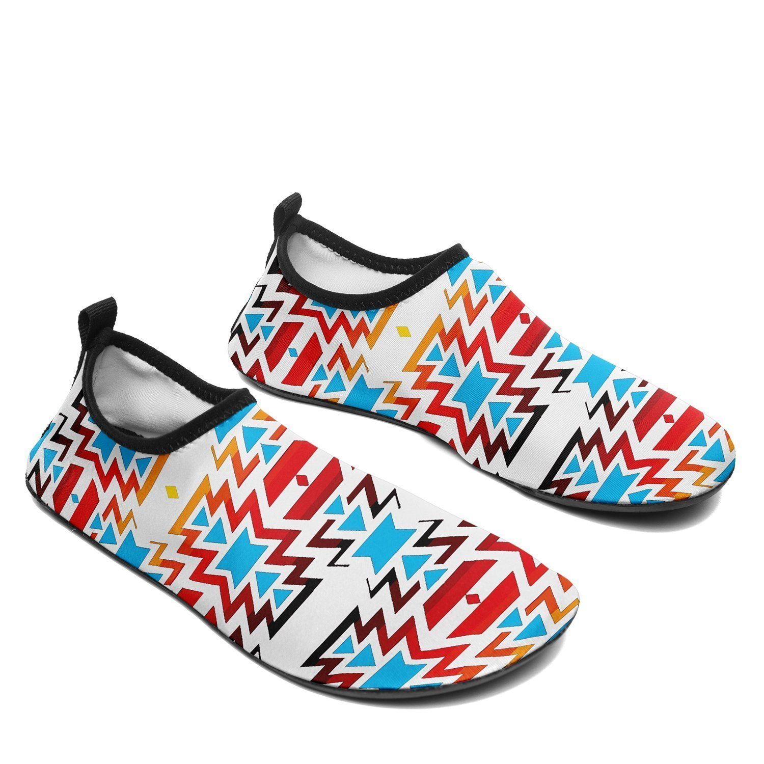 Fire Colors and Sky Sockamoccs Kid's Slip On Shoes 49 Dzine