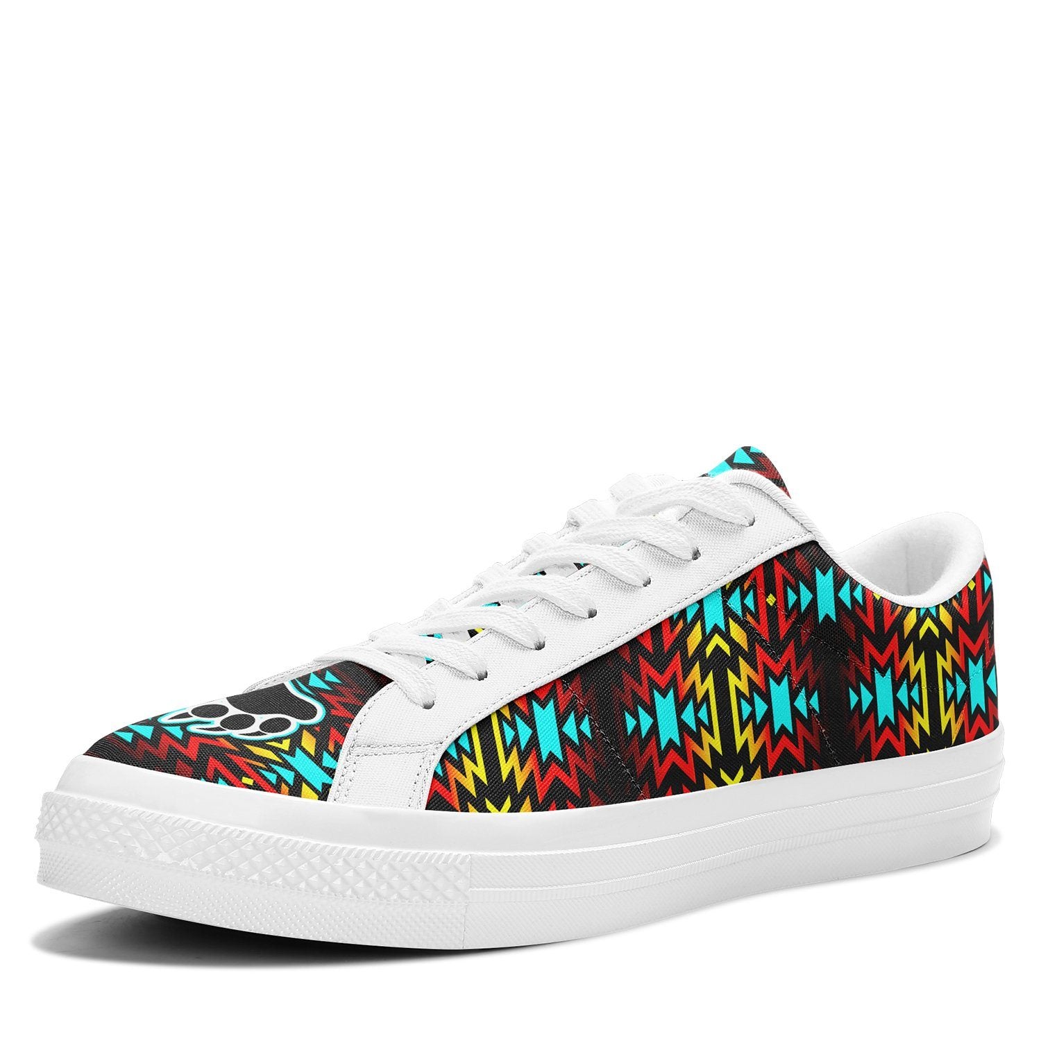Fire Colors and Turquoise Bearpaw Aapisi Low Top Canvas Shoes White Sole 49 Dzine