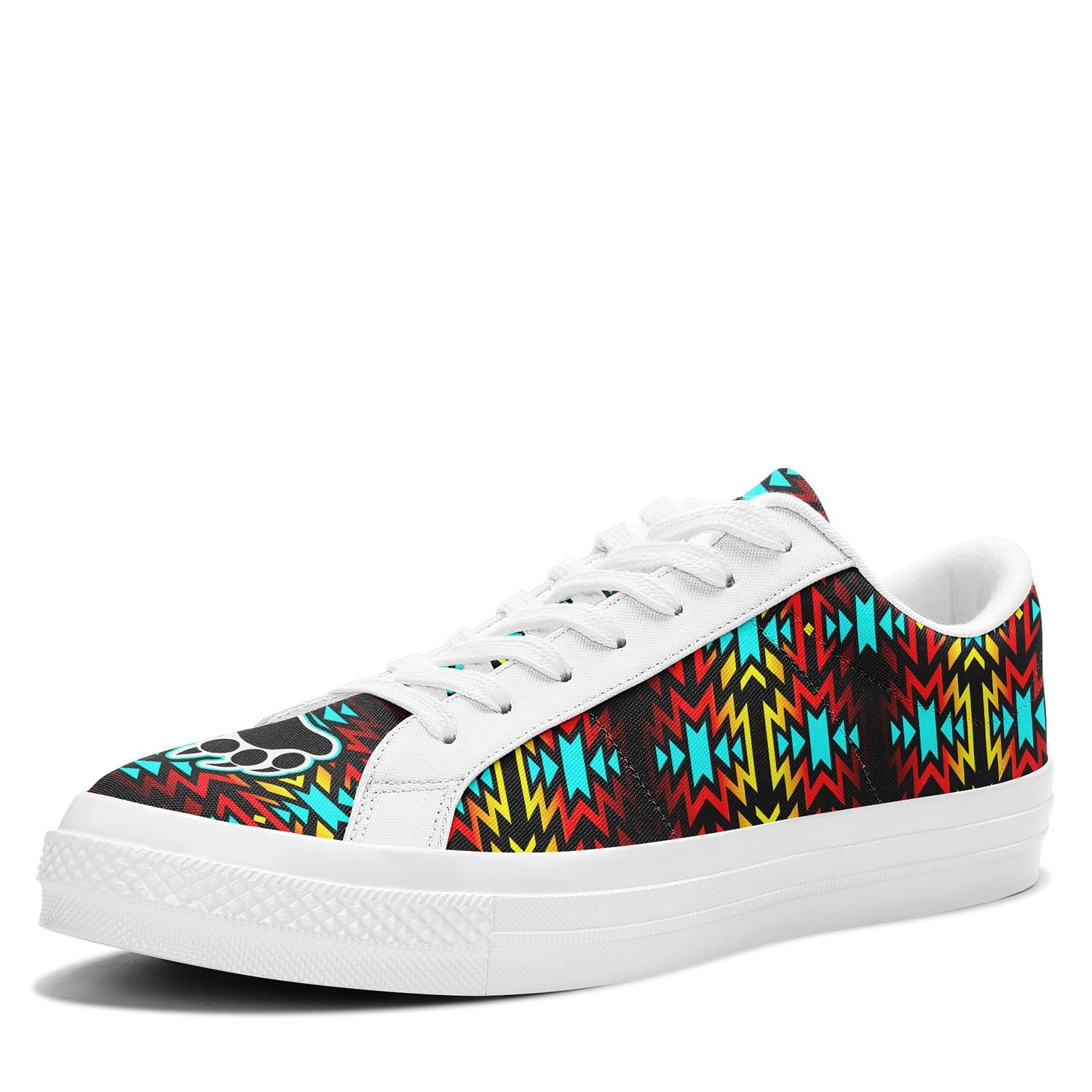 Fire Colors and Turquoise Bearpaw Aapisi Low Top Canvas Shoes White Sole 49 Dzine