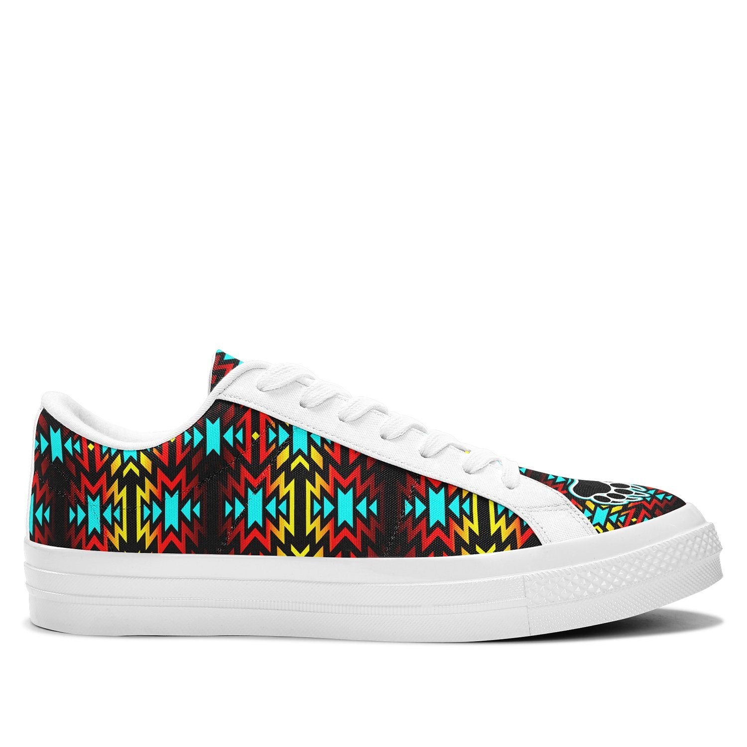 Fire Colors and Turquoise Bearpaw Aapisi Low Top Canvas Shoes White Sole 49 Dzine