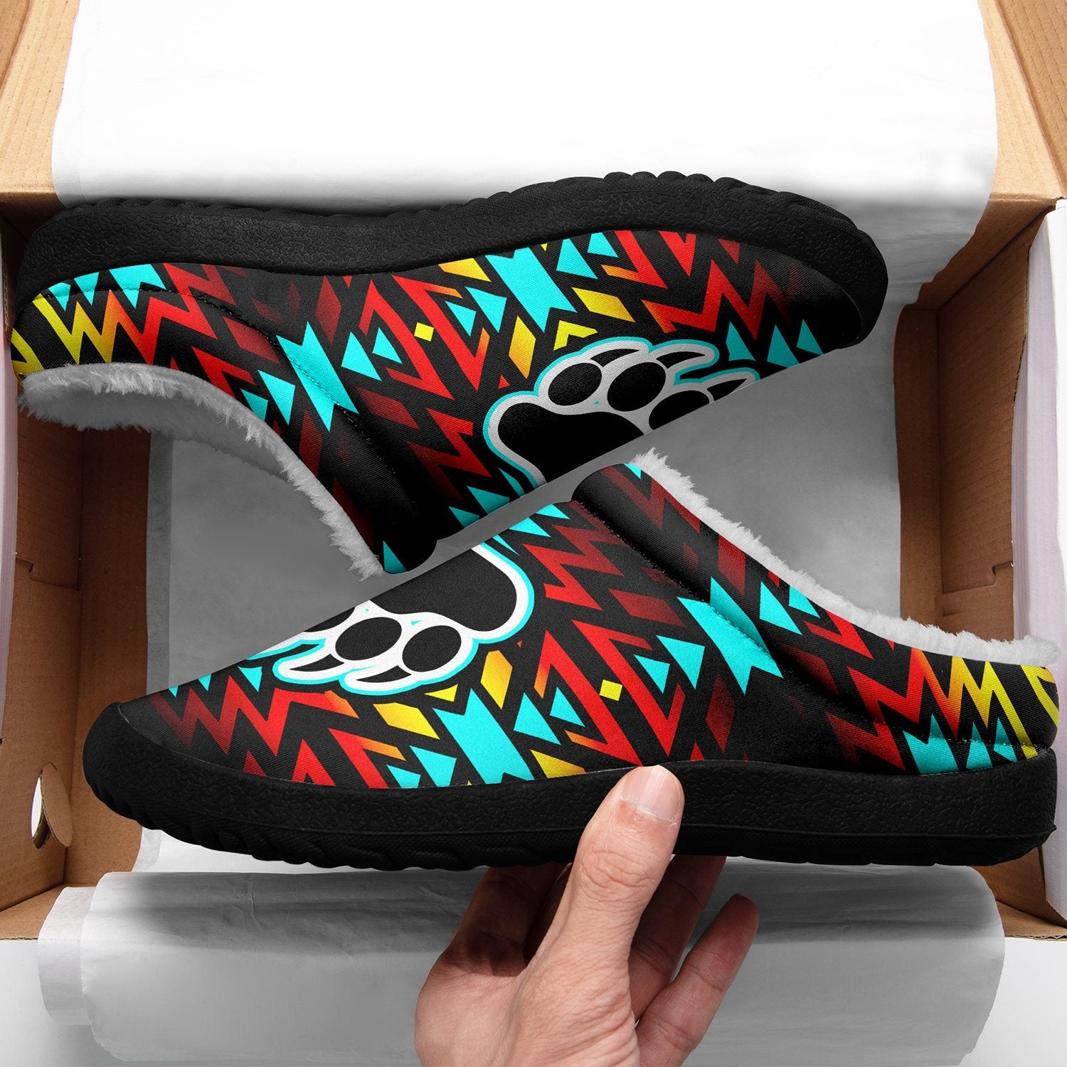 Fire Colors and Turquoise Bearpaw Ikinnii Indoor Slipper 49 Dzine