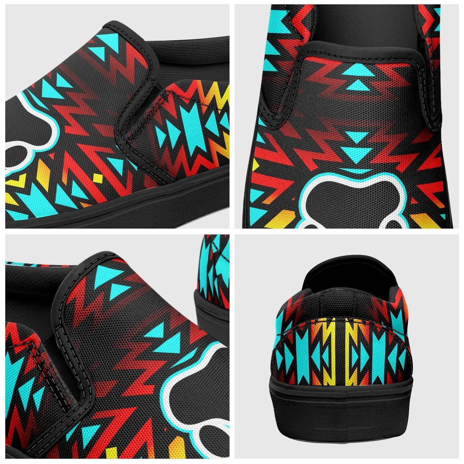 Fire Colors and Turquoise Bearpaw Otoyimm Kid's Canvas Slip On Shoes 49 Dzine