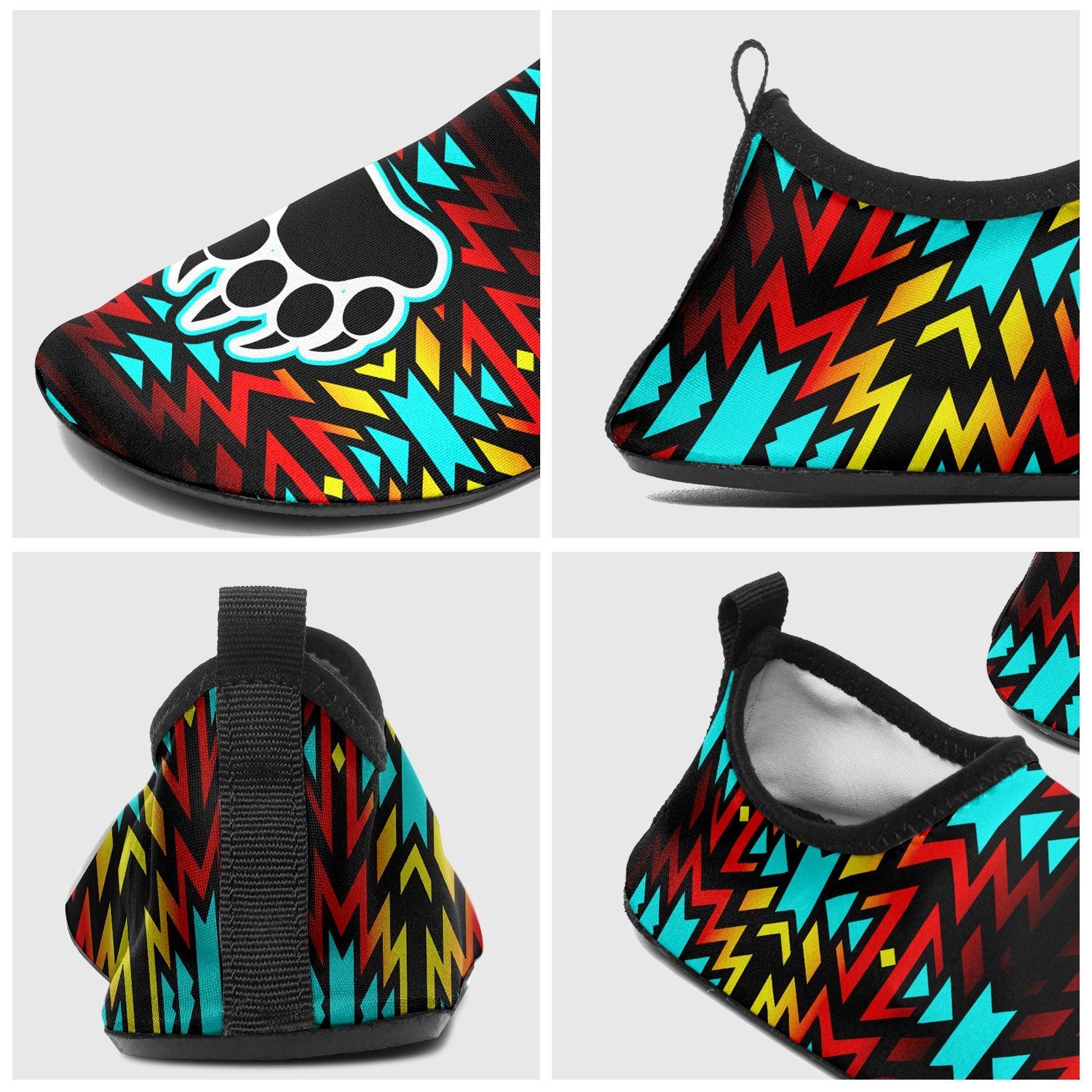 Fire Colors and Turquoise Bearpaw Sockamoccs Slip On Shoes 49 Dzine