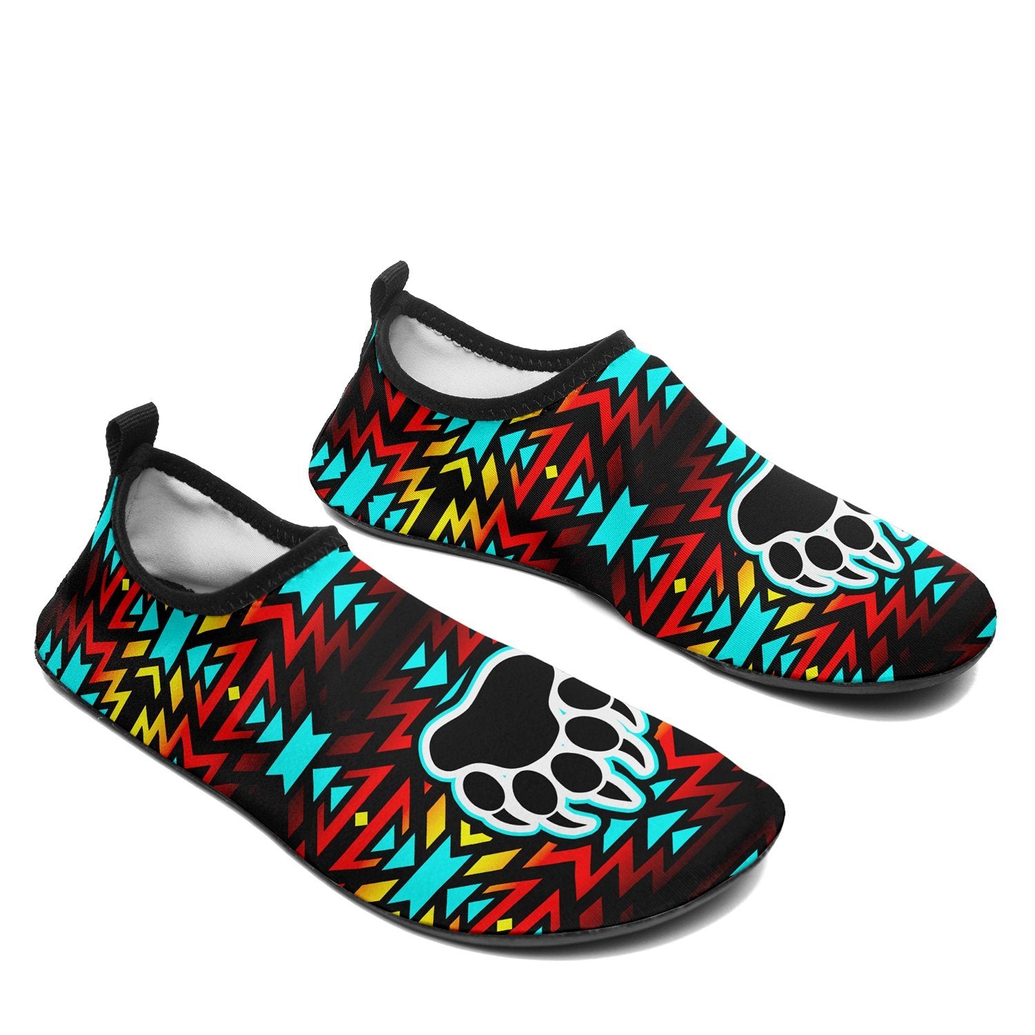 Fire Colors and Turquoise Bearpaw Sockamoccs Slip On Shoes 49 Dzine