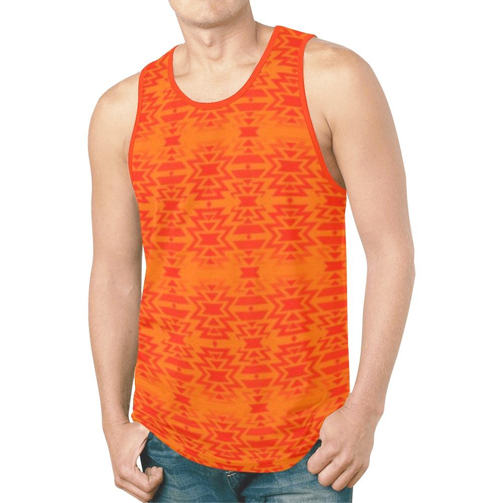 Fire Colors and Turquoise New All Over Print Tank Top for Men (Model T46) New All Over Print Tank Top for Men (T46) e-joyer