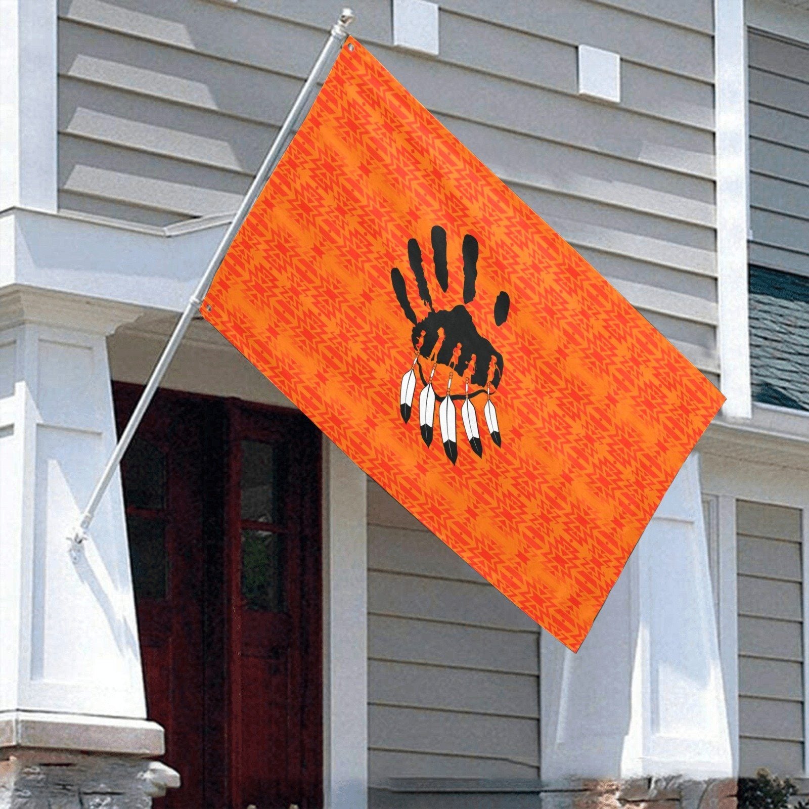 Fire Colors and Turquoise Orange A feather for each Garden Flag 70"x47" Garden Flag 70"x47" e-joyer 