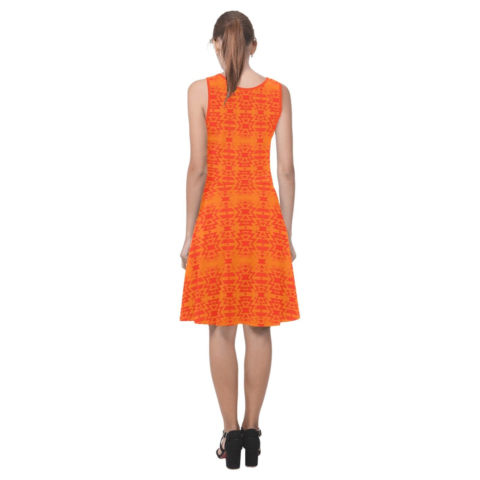 Fire Colors and Turquoise Orange Atalanta Sundress (Model D04) Atalanta Sundress (D04) e-joyer