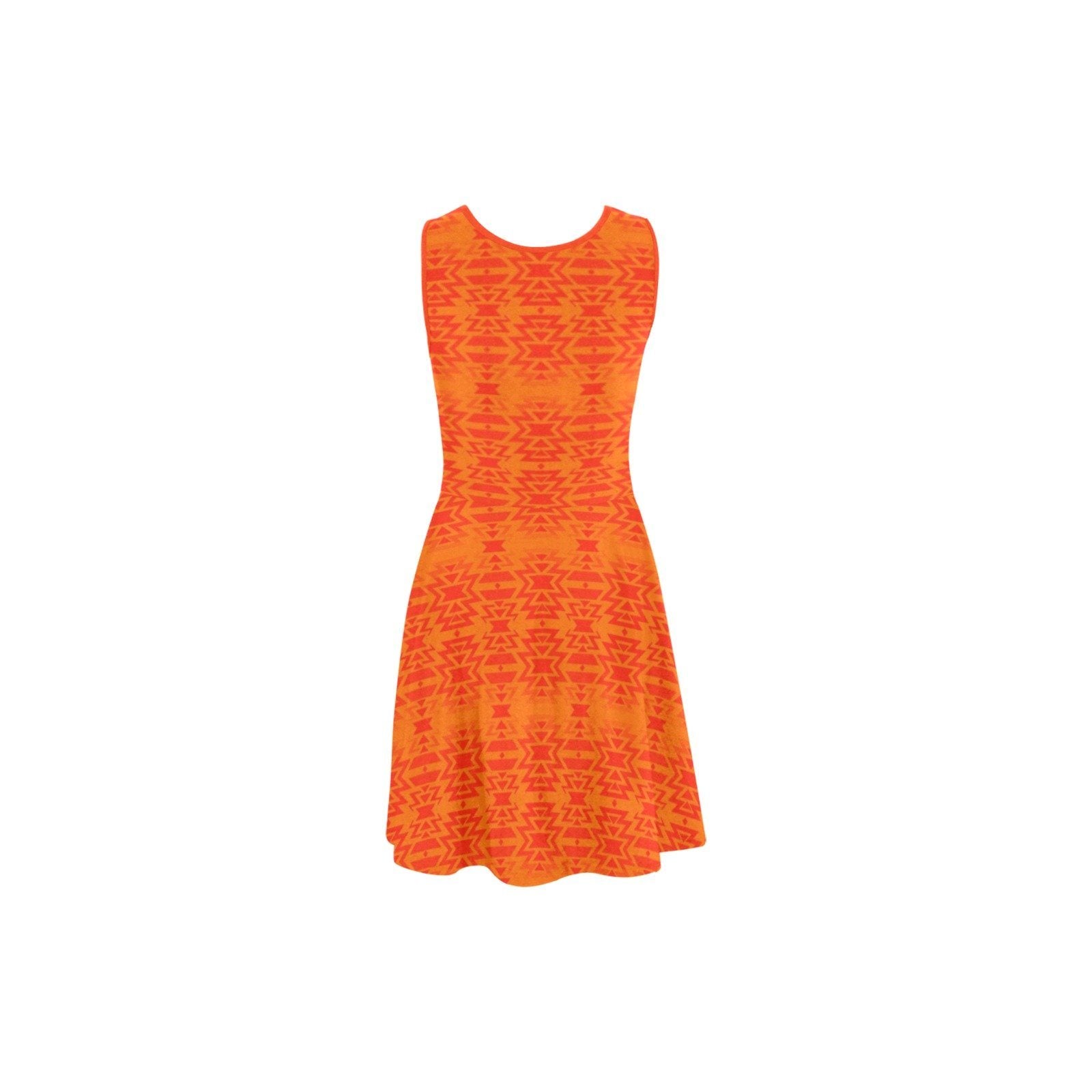 Fire Colors and Turquoise Orange Atalanta Sundress (Model D04) Atalanta Sundress (D04) e-joyer