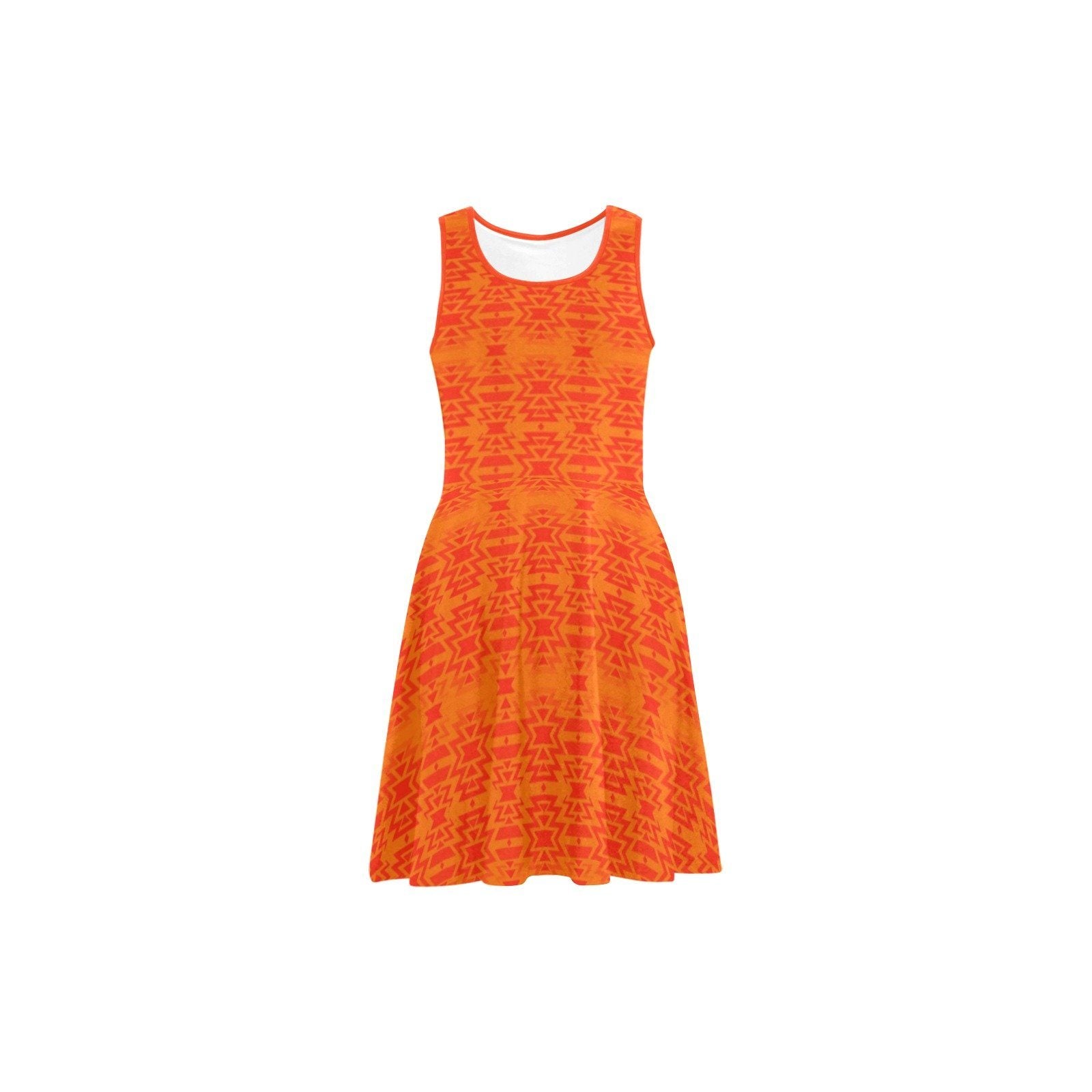 Fire Colors and Turquoise Orange Atalanta Sundress (Model D04) Atalanta Sundress (D04) e-joyer