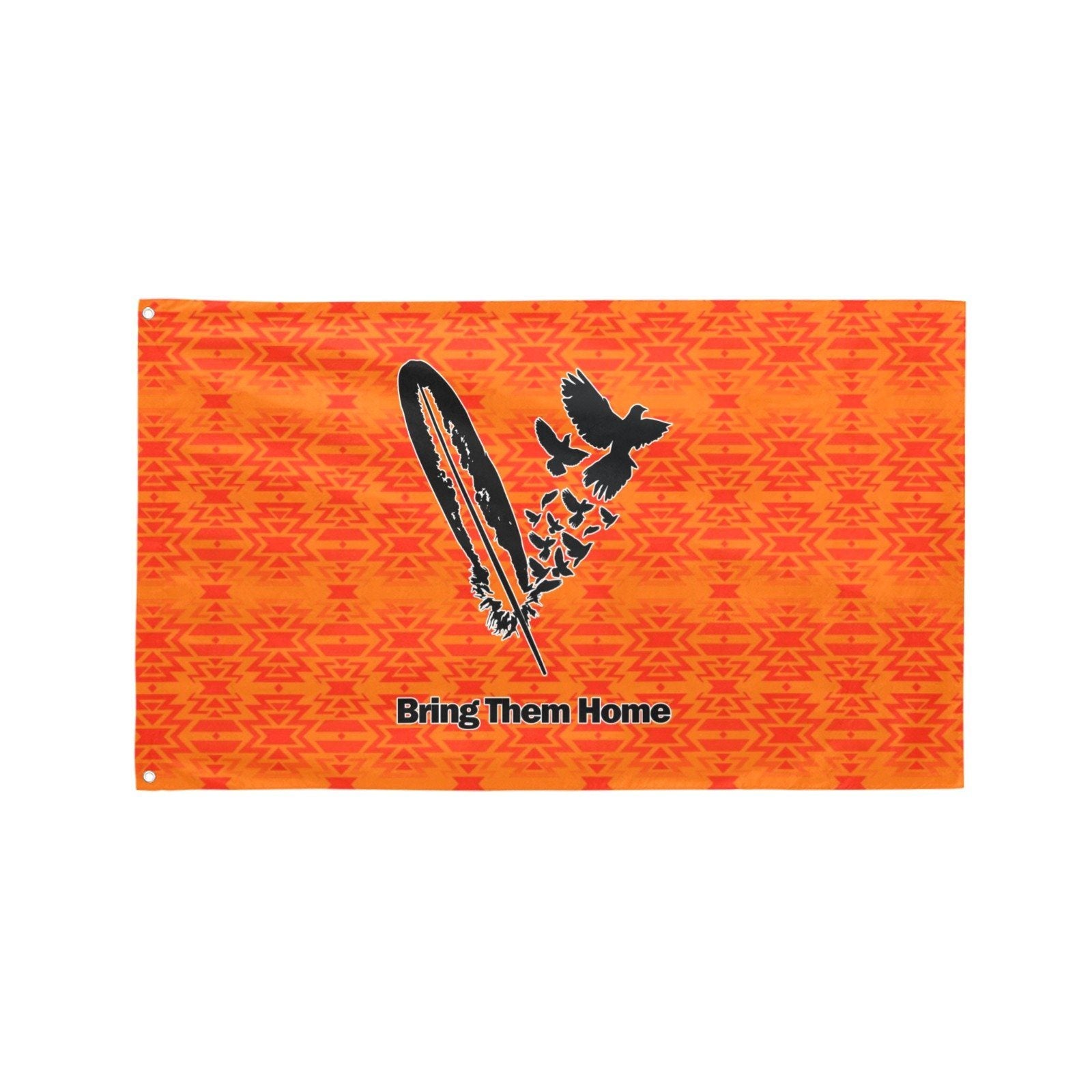 Fire Colors and Turquoise Orange Bring Them Home Garden Flag 59"x35" Garden Flag 59"x35" e-joyer