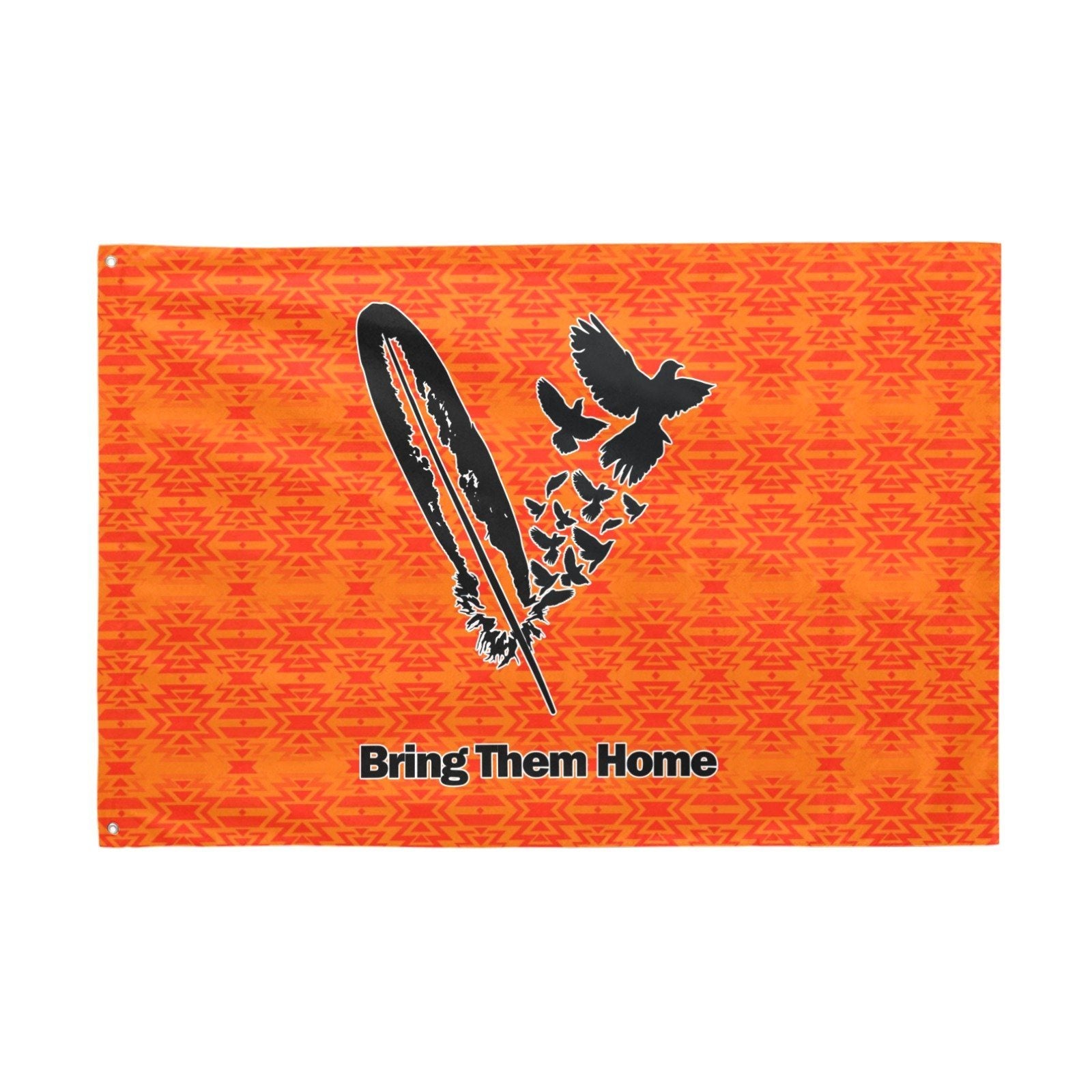 Fire Colors and Turquoise Orange Bring Them Home Garden Flag 70"x47" Garden Flag 70"x47" e-joyer 