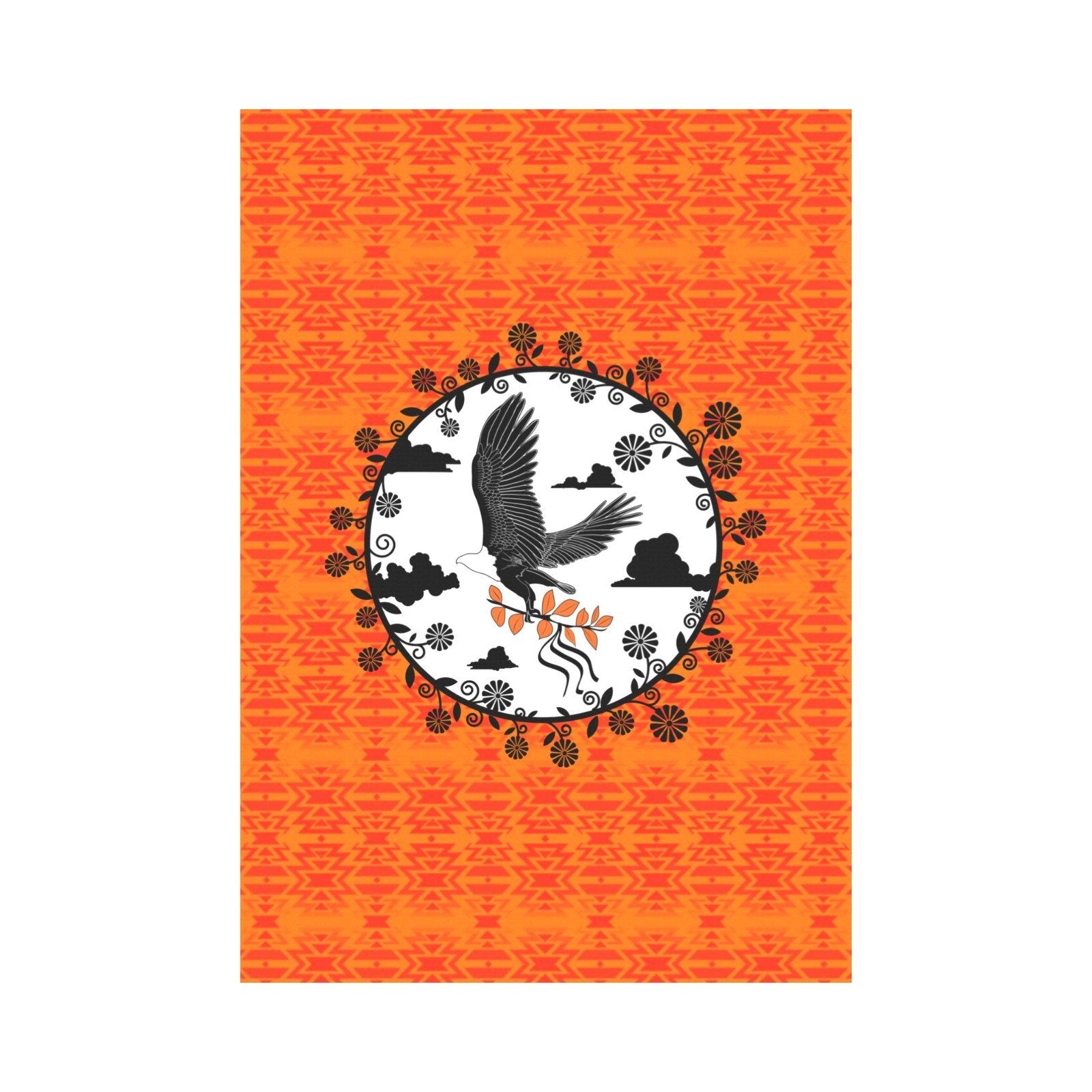 Fire Colors and Turquoise Orange - Carrying Their Prayers Garden Flag 28''x40'' (Two Sides Printing) Garden Flag 28‘’x40‘’ (Two Sides) e-joyer