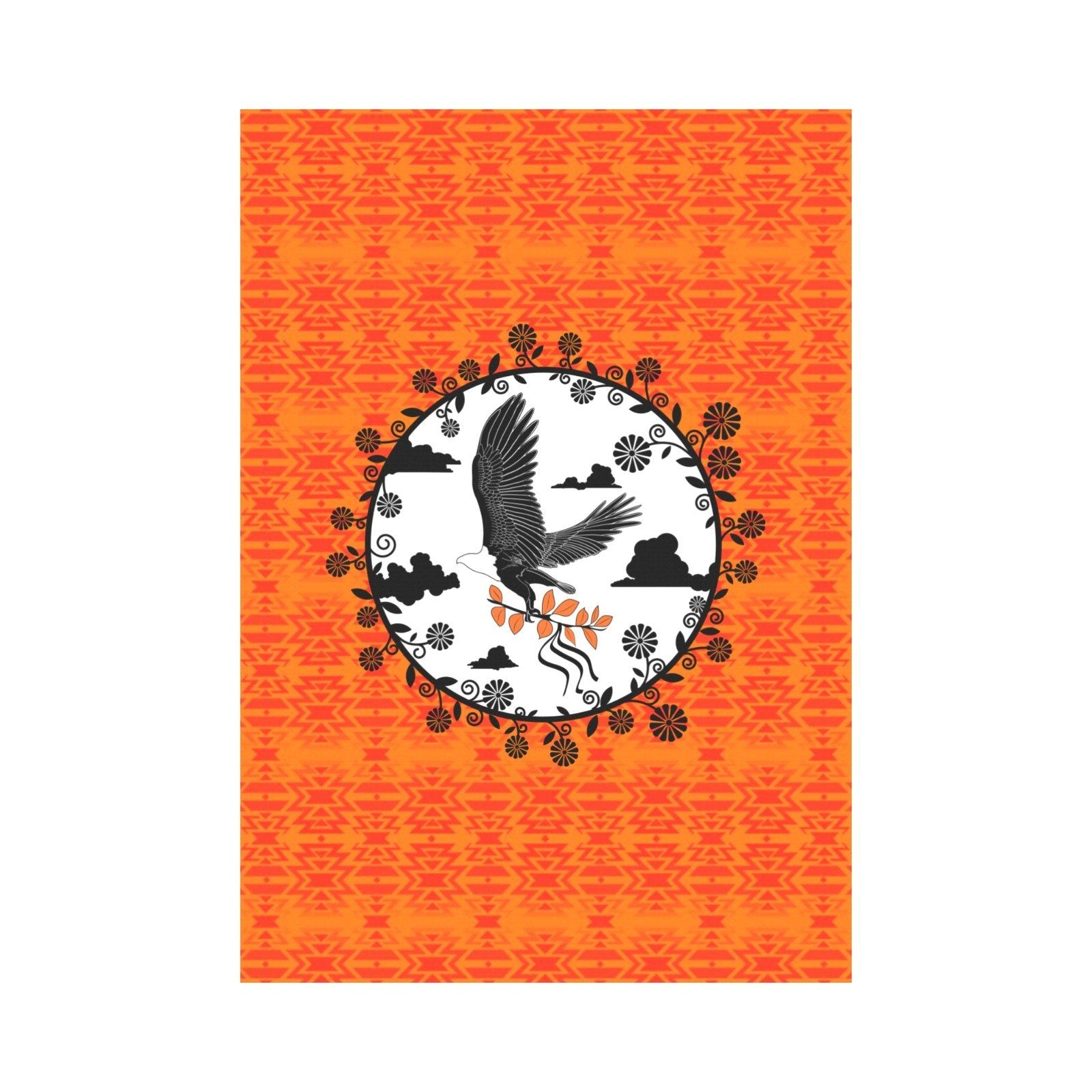 Fire Colors and Turquoise Orange - Carrying Their Prayers Garden Flag 28''x40'' (Two Sides Printing) Garden Flag 28‘’x40‘’ (Two Sides) e-joyer