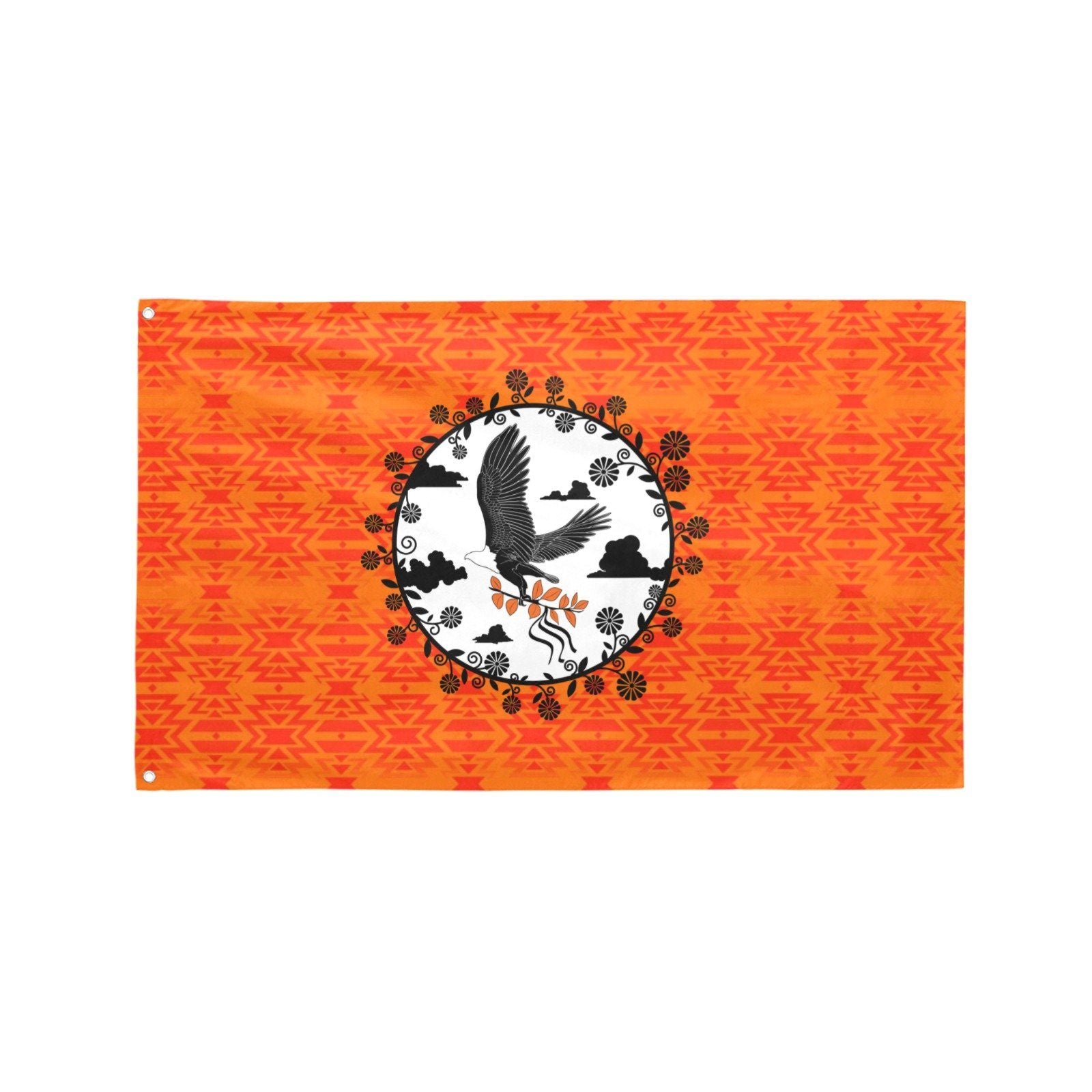 Fire Colors and Turquoise Orange Carrying Their Prayers Garden Flag 59"x35" Garden Flag 59"x35" e-joyer
