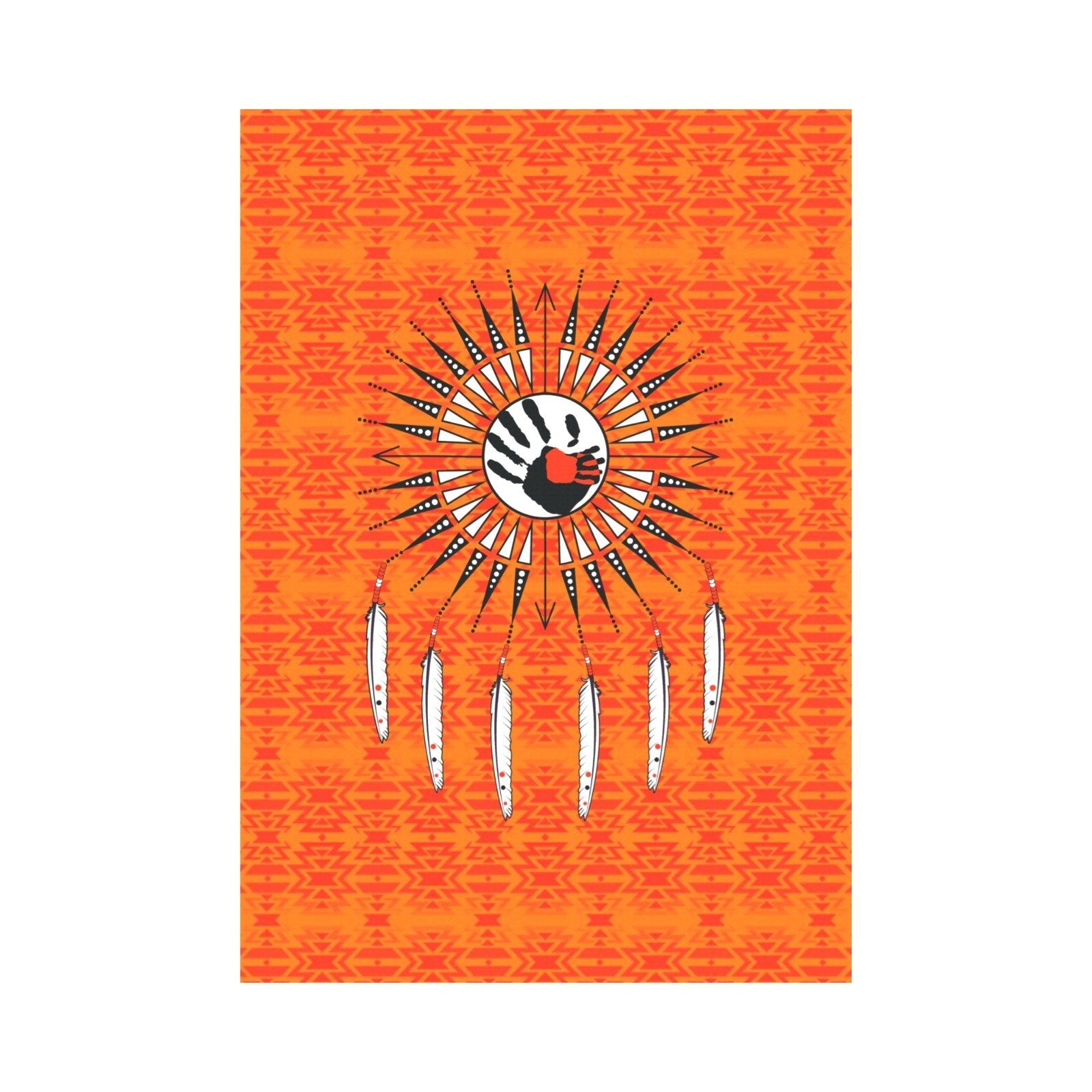 Fire Colors and Turquoise Orange - Feather Directions Garden Flag 28''x40'' (Two Sides Printing) Garden Flag 28‘’x40‘’ (Two Sides) e-joyer