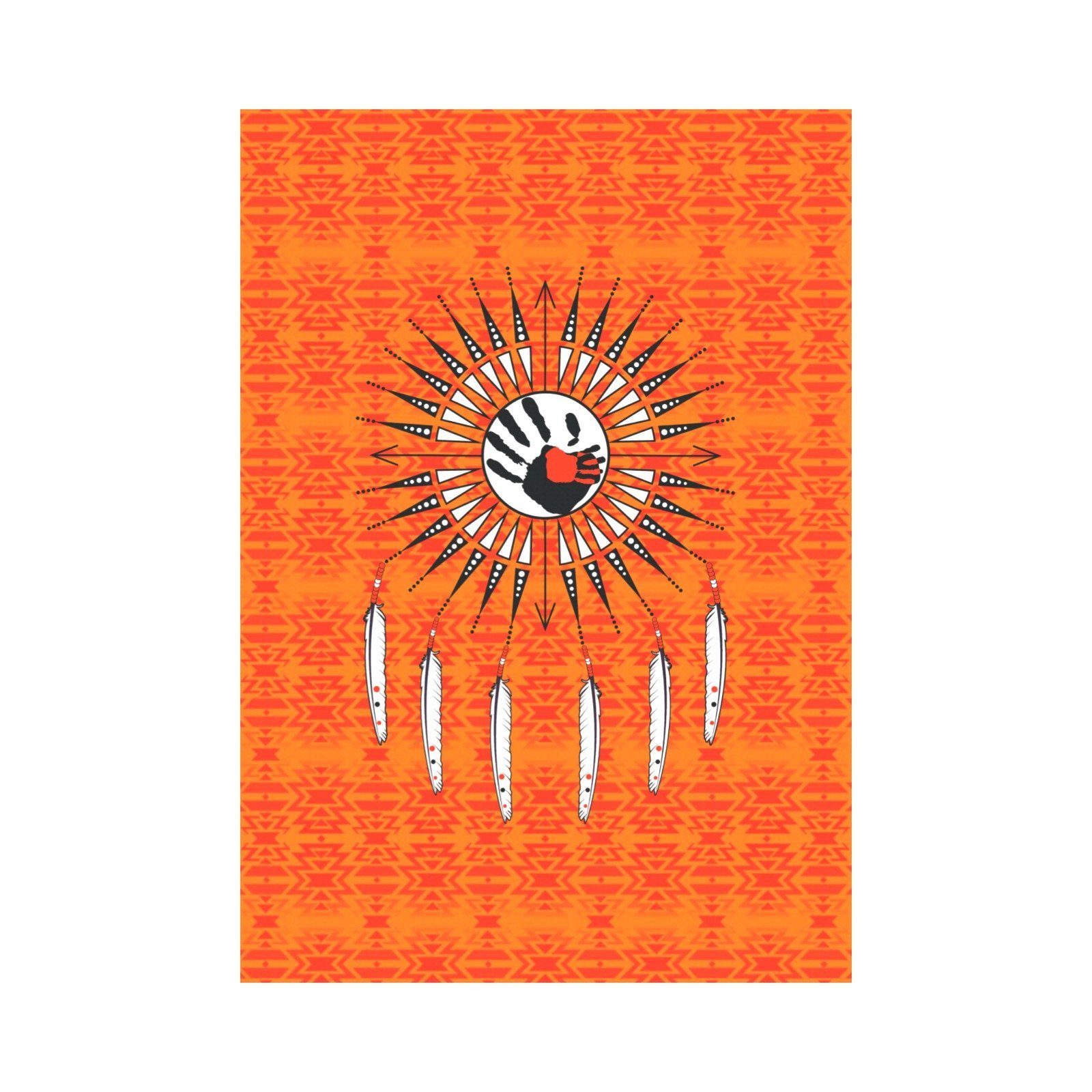 Fire Colors and Turquoise Orange - Feather Directions Garden Flag 28''x40'' (Two Sides Printing) Garden Flag 28‘’x40‘’ (Two Sides) e-joyer