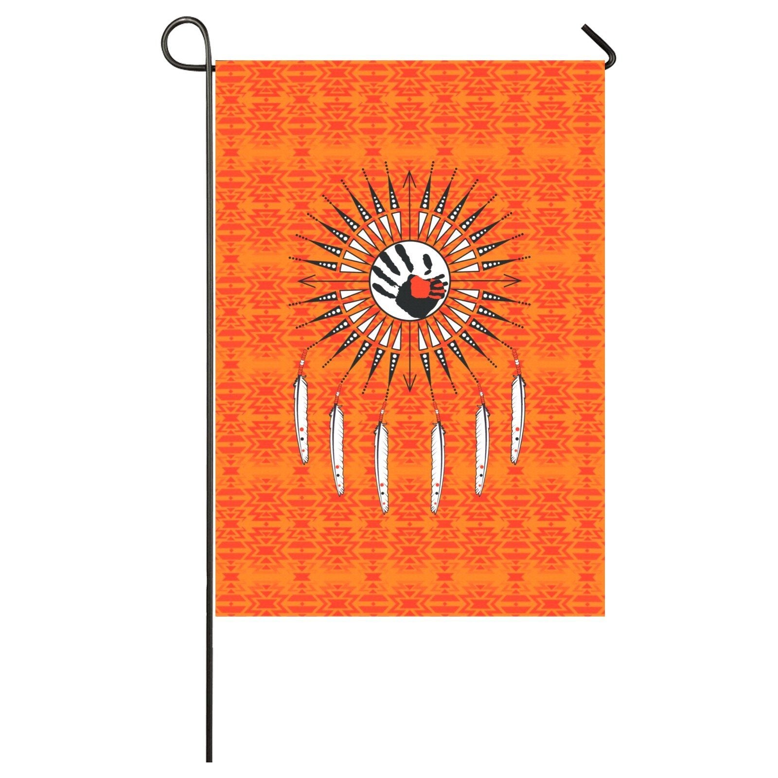 Fire Colors and Turquoise Orange - Feather Directions Garden Flag 28''x40'' (Two Sides Printing) Garden Flag 28‘’x40‘’ (Two Sides) e-joyer