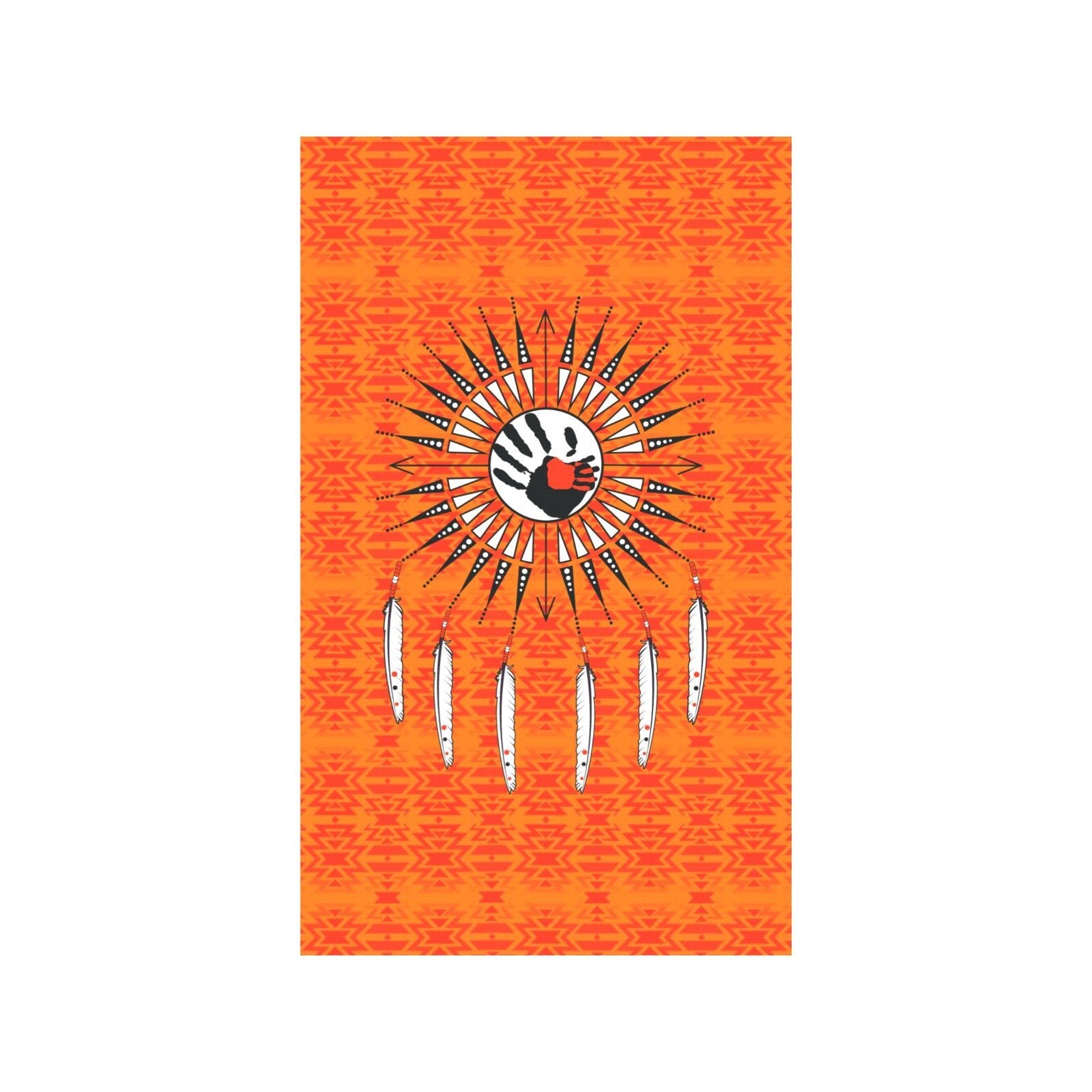 Fire Colors and Turquoise Orange - Feather Directions Garden Flag 36''x60'' (Two Sides Printing) Garden Flag 36‘’x60‘’ (Two Sides) e-joyer 