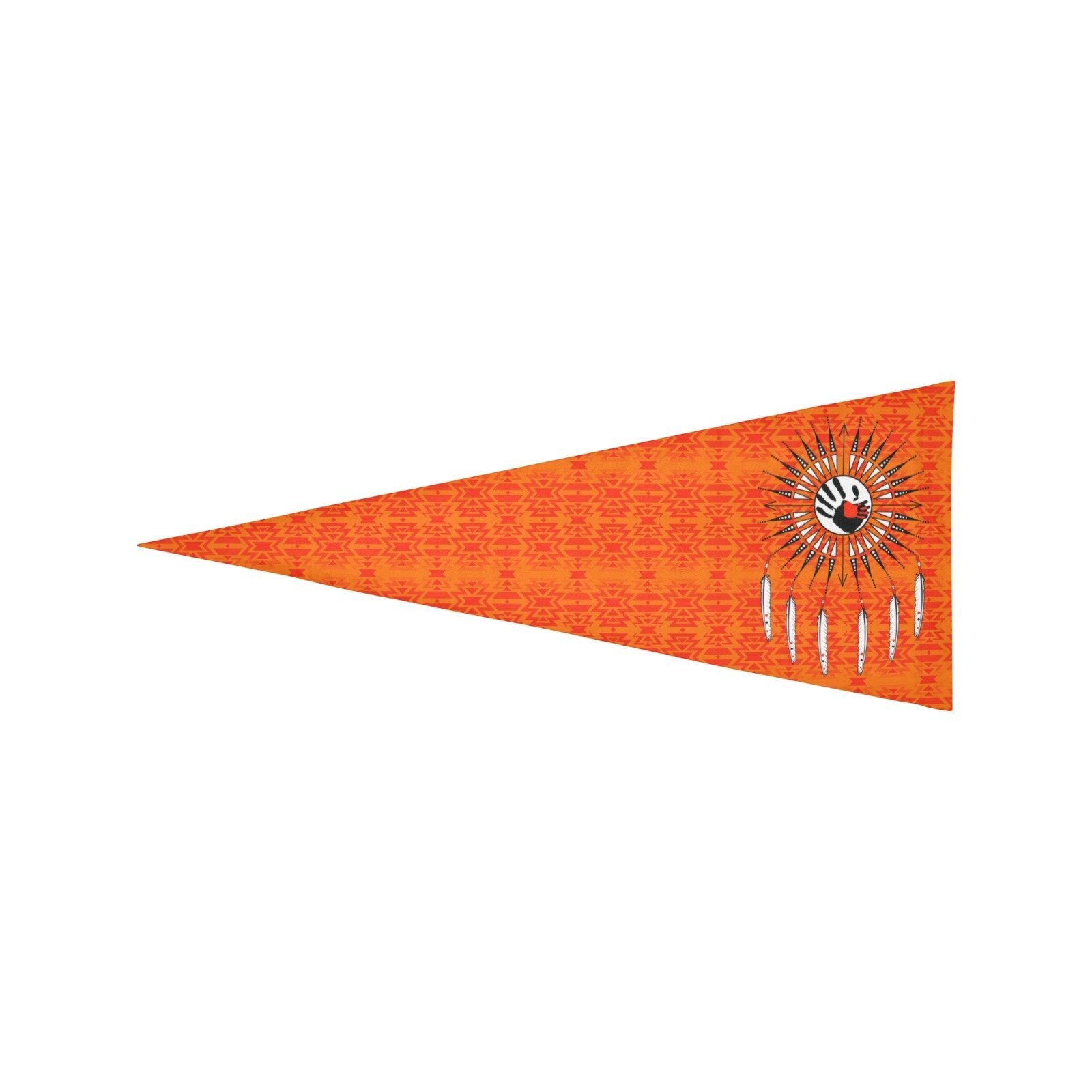Fire Colors and Turquoise Orange Feather Directions Trigonal Garden Flag 30"x12" Trigonal Garden Flag 30"x12" e-joyer 