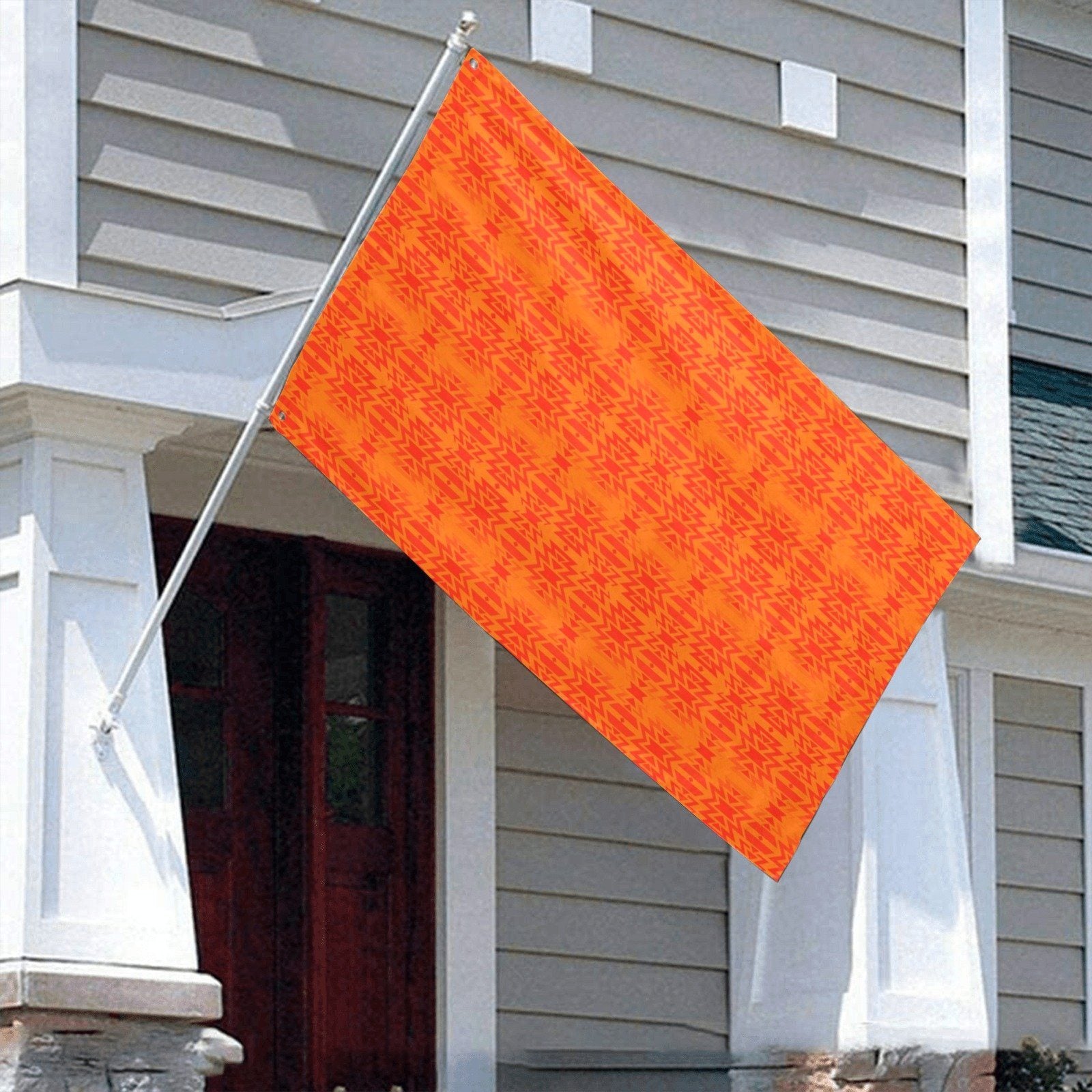 Fire Colors and Turquoise Orange Garden Flag 70"x47" Garden Flag 70"x47" e-joyer