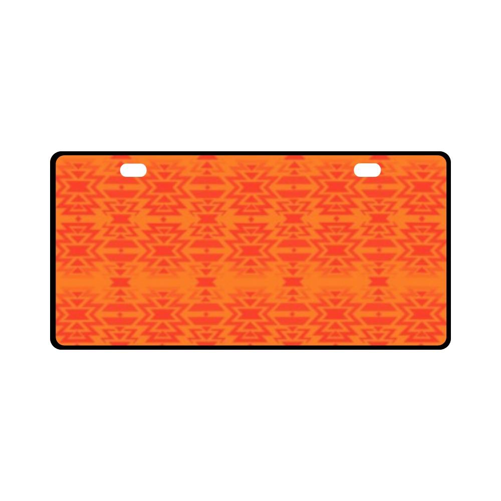 Fire Colors and Turquoise Orange License Plate License Plate e-joyer