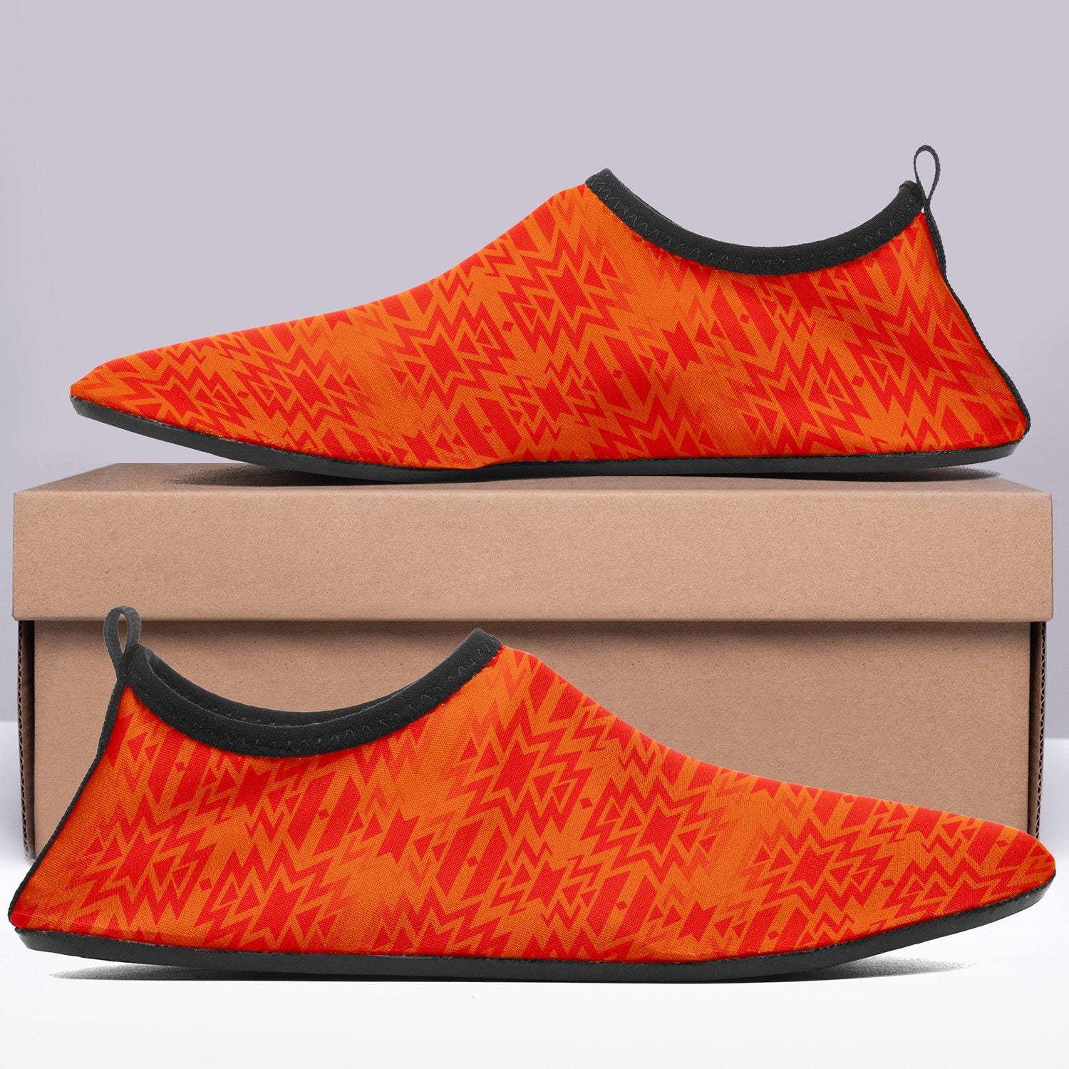 Fire Colors and Turquoise Orange Sockamoccs Slip On Shoes Herman