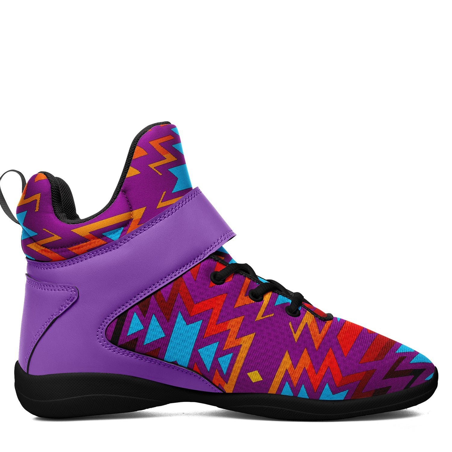 Fire Colors and Turquoise Purple Ipottaa Basketball / Sport High Top Shoes 49 Dzine