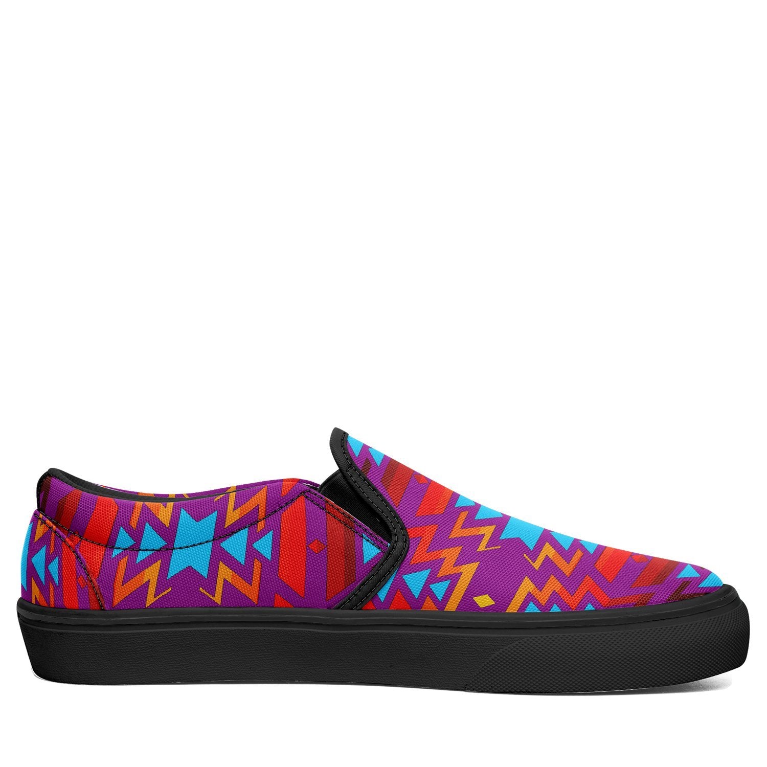 Fire Colors and Turquoise Purple Otoyimm Canvas Slip On Shoes 49 Dzine