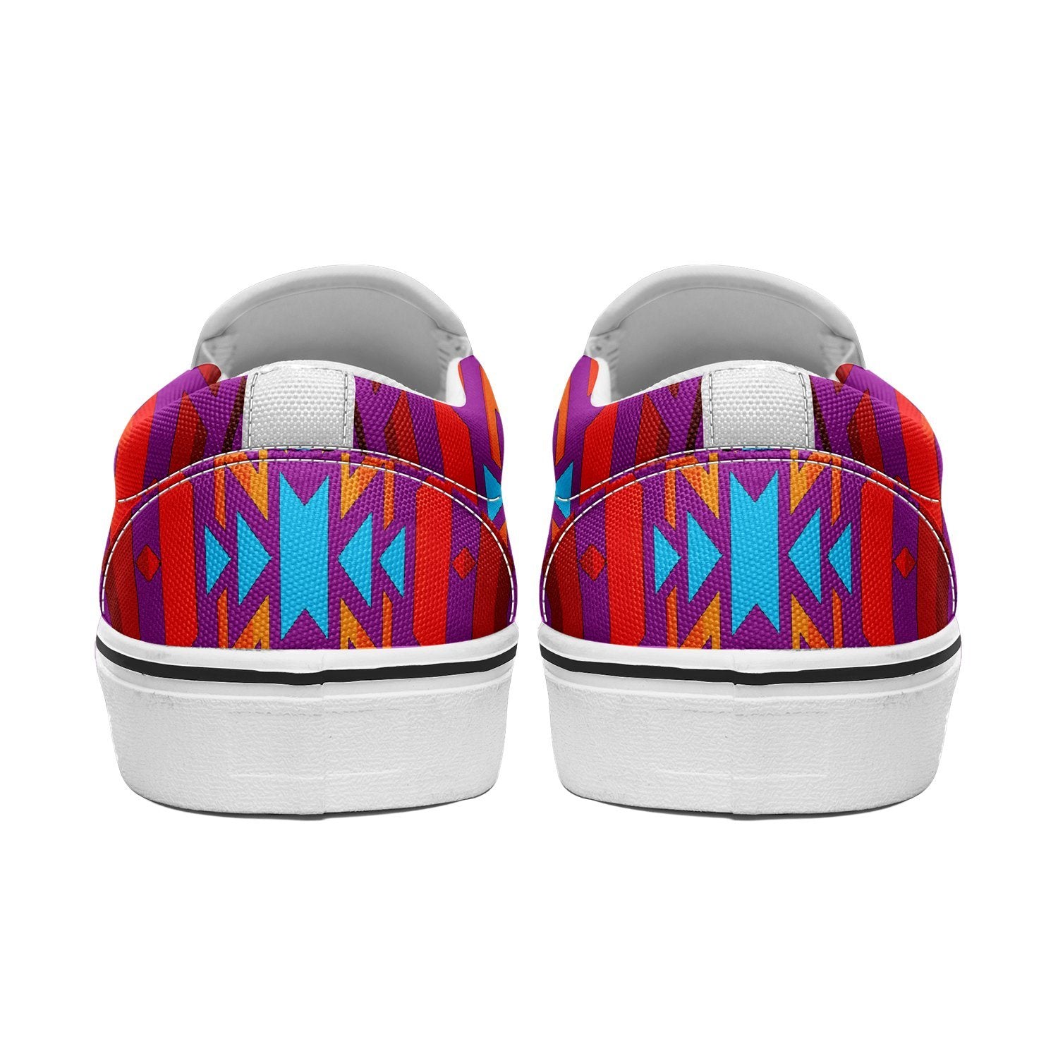 Fire Colors and Turquoise Purple Otoyimm Canvas Slip On Shoes 49 Dzine