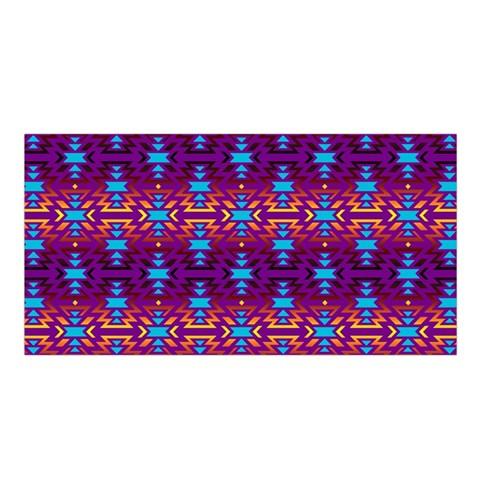 Fire Colors and Turquoise Purple Satin Shawl Scarf 49 Dzine