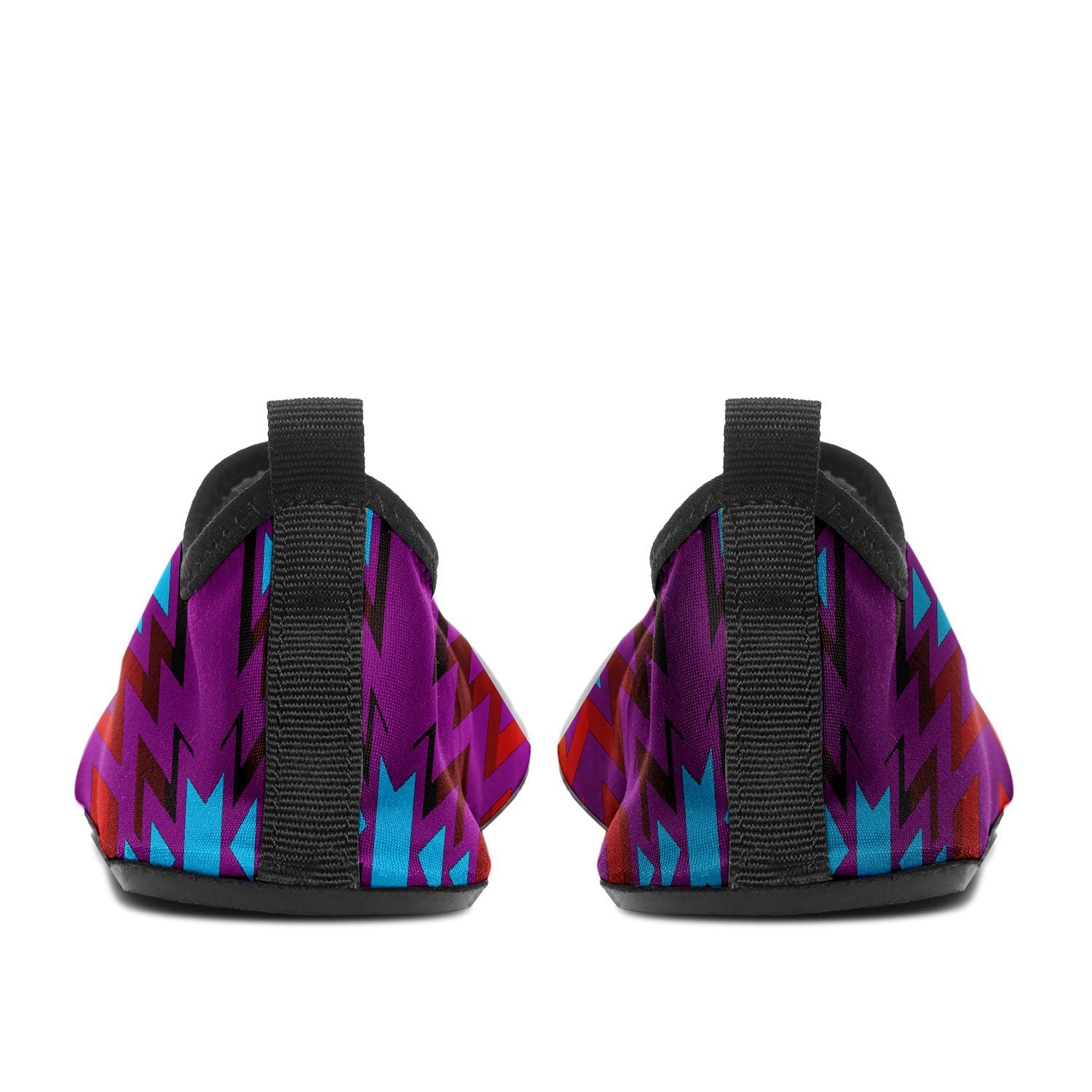 Fire Colors and Turquoise Purple Sockamoccs Slip On Shoes 49 Dzine