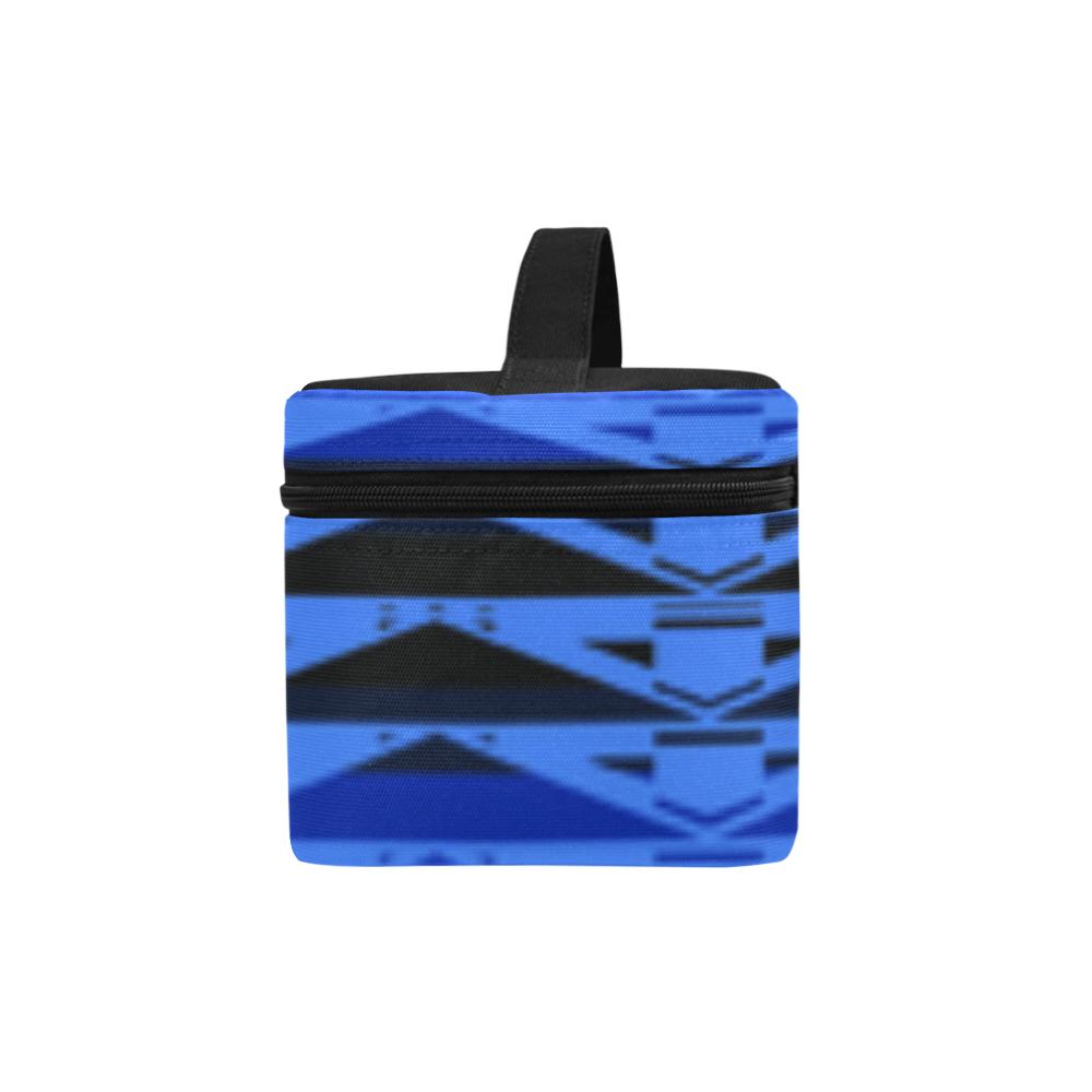 Fire Rattler Blue Cosmetic Bag/Large (Model 1658) Cosmetic Bag e-joyer