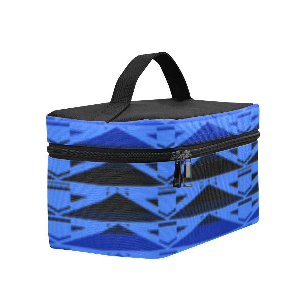 Fire Rattler Blue Cosmetic Bag/Large (Model 1658) Cosmetic Bag e-joyer