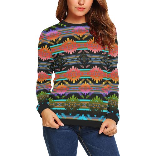 Fire Watch All Over Print Crewneck Sweatshirt for Women (Model H18) Crewneck Sweatshirt for Women (H18) e-joyer