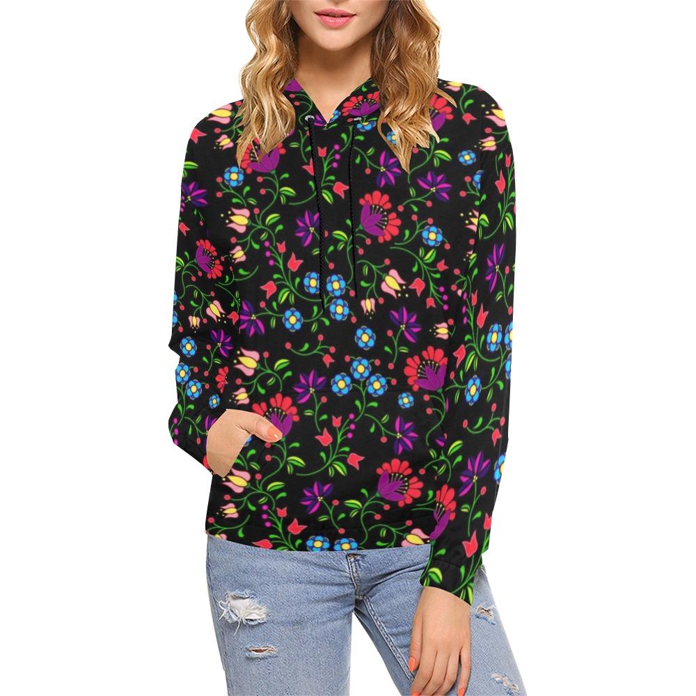 Fleur Indigine All Over Print Hoodie for Women (USA Size) (Model H13) All Over Print Hoodie for Women (H13) e-joyer