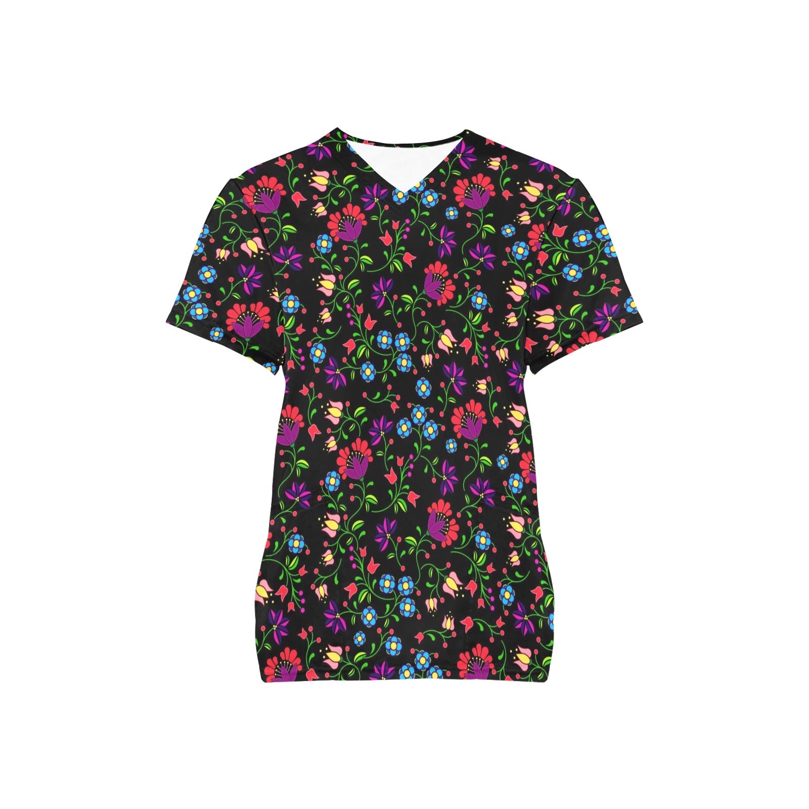Fleur Indigine All Over Print Scrub Top Scrub Top e-joyer