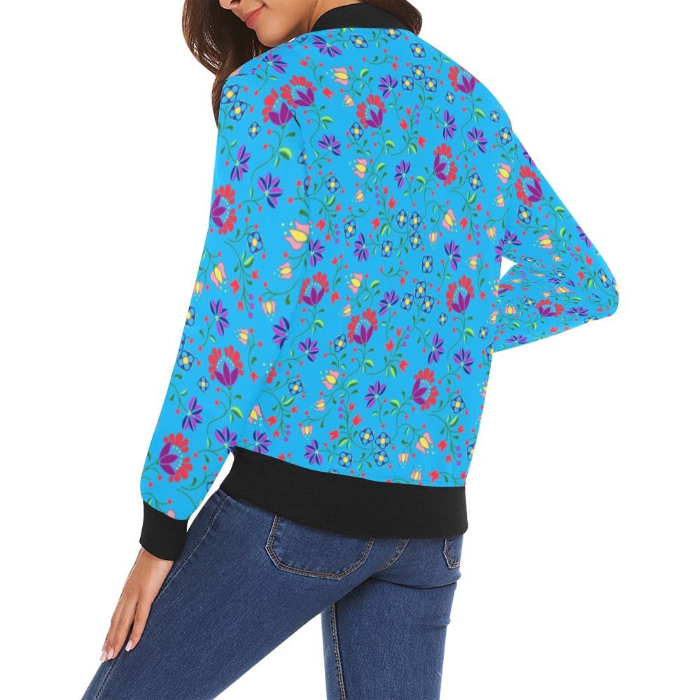 Fleur Indigine Ciel All Over Print Bomber Jacket for Women (Model H19) All Over Print Bomber Jacket for Women (H19) e-joyer