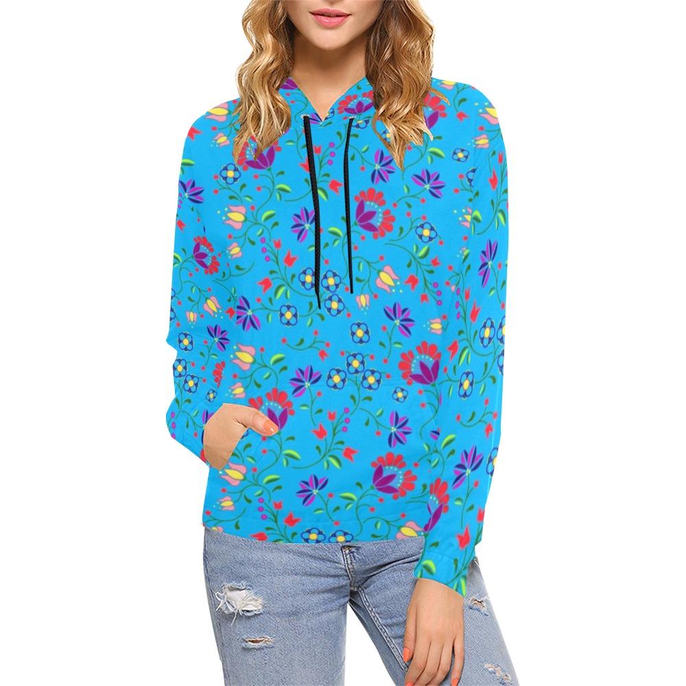Fleur Indigine Ciel All Over Print Hoodie for Women (USA Size) (Model H13) All Over Print Hoodie for Women (H13) e-joyer