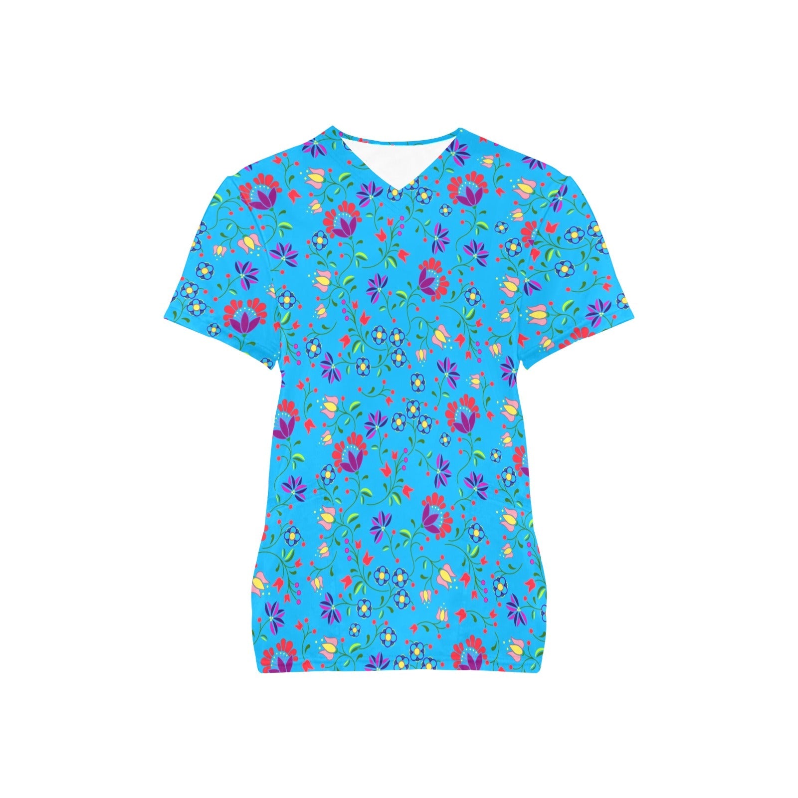Fleur Indigine Ciel All Over Print Scrub Top Scrub Top e-joyer