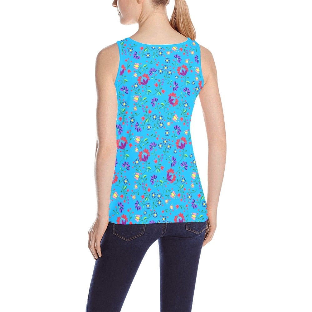Fleur Indigine Ciel All Over Print Tank Top for Women (Model T43) All Over Print Tank Top for Women (T43) e-joyer