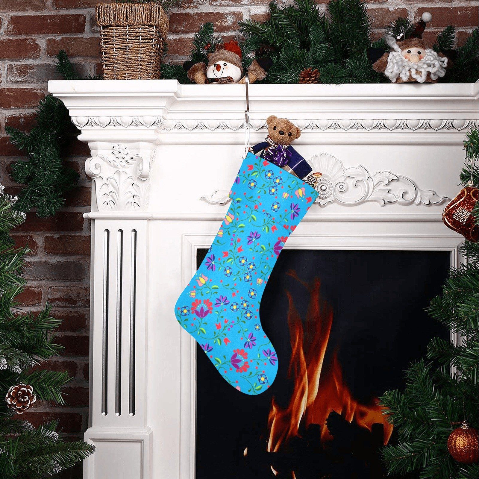 Fleur Indigine Ciel Christmas Stocking holiday stocking e-joyer