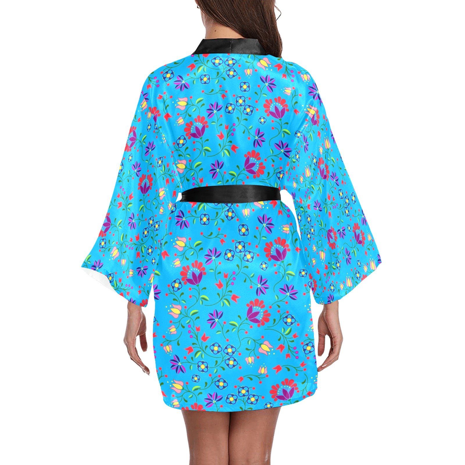 Fleur Indigine Ciel Long Sleeve Kimono Robe Long Sleeve Kimono Robe e-joyer 