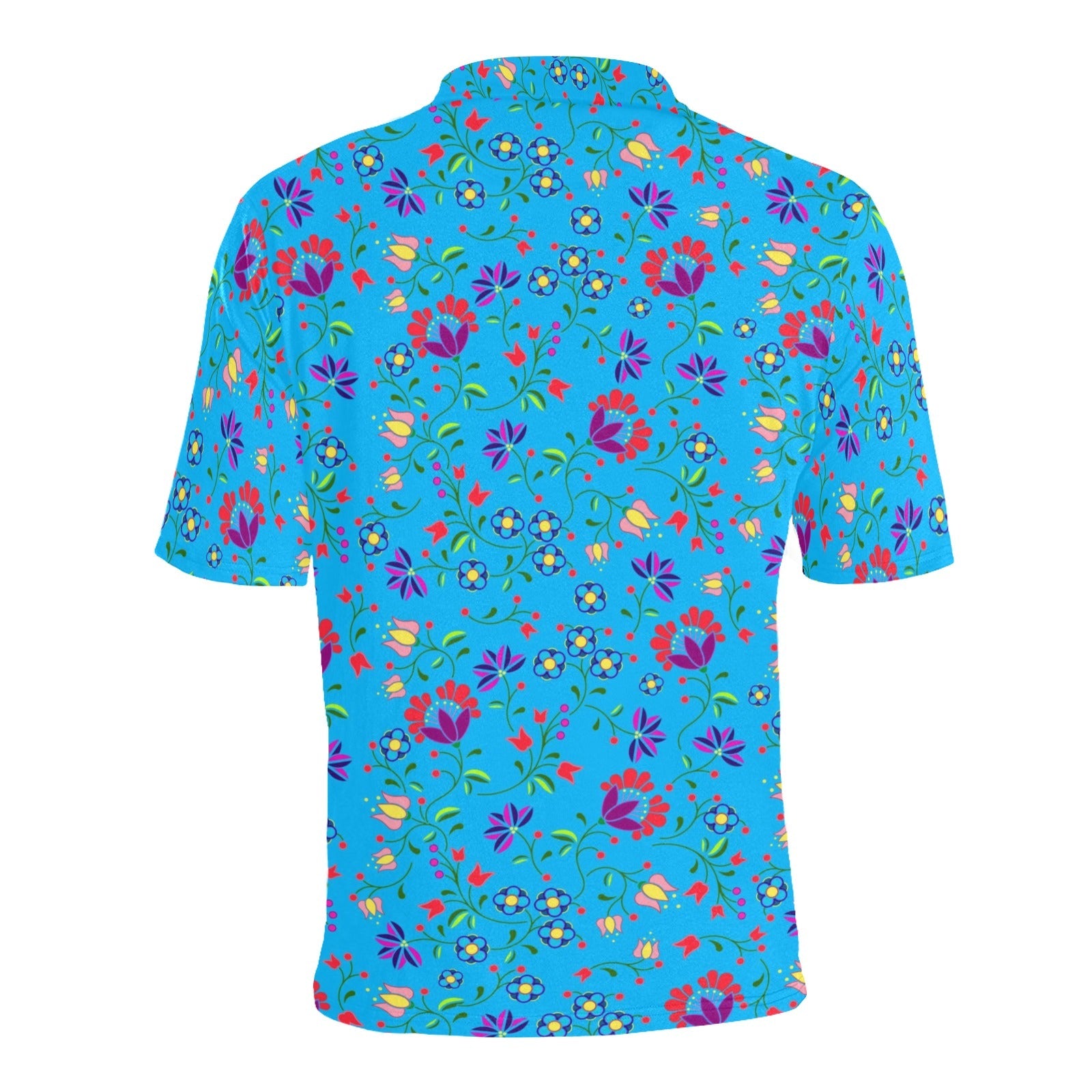 Fleur Indigine Ciel Men's All Over Print Polo Shirt (Model T55) Men's Polo Shirt (Model T55) e-joyer