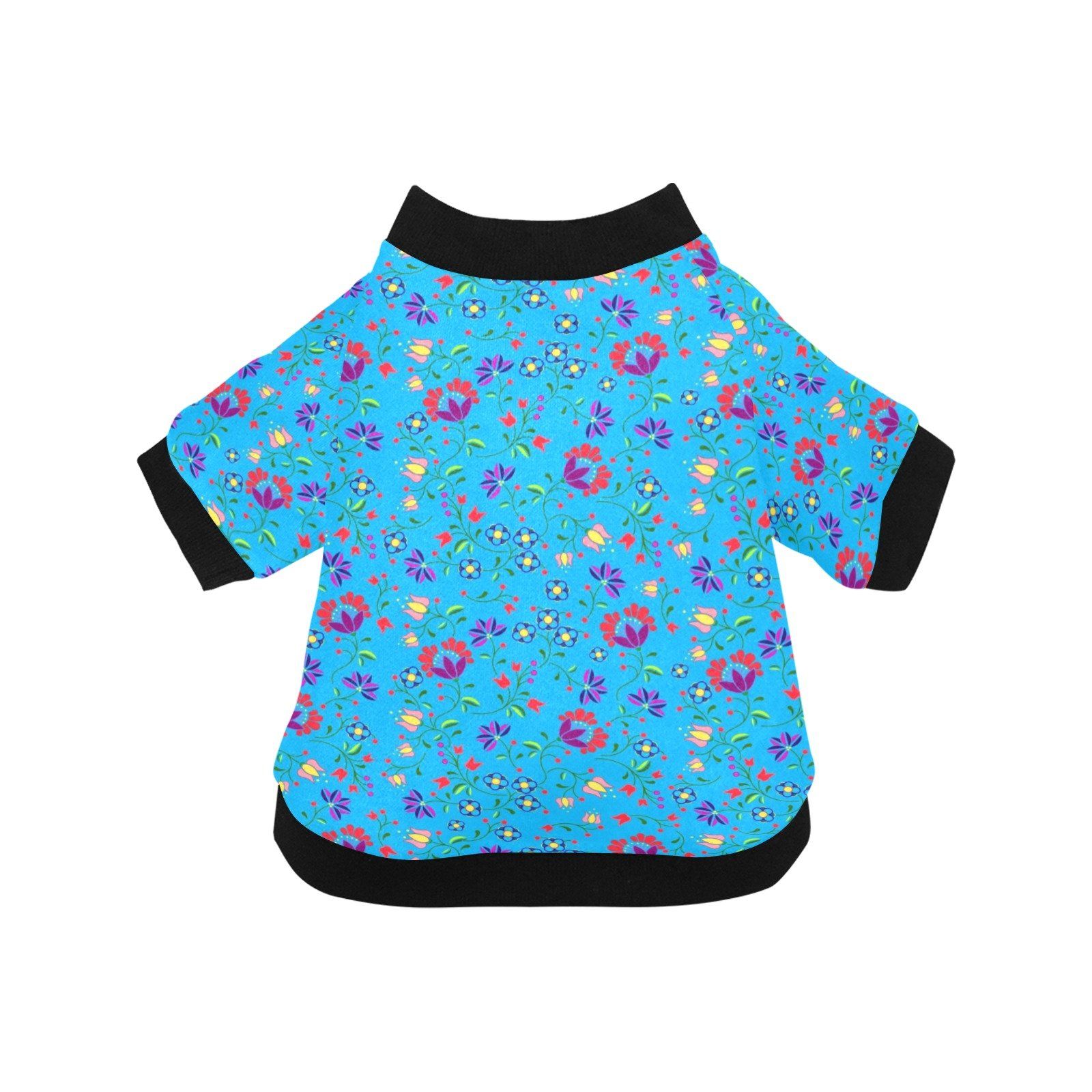 Fleur Indigine Ciel Pet Dog Round Neck Shirt Pet Dog Round Neck Shirt e-joyer
