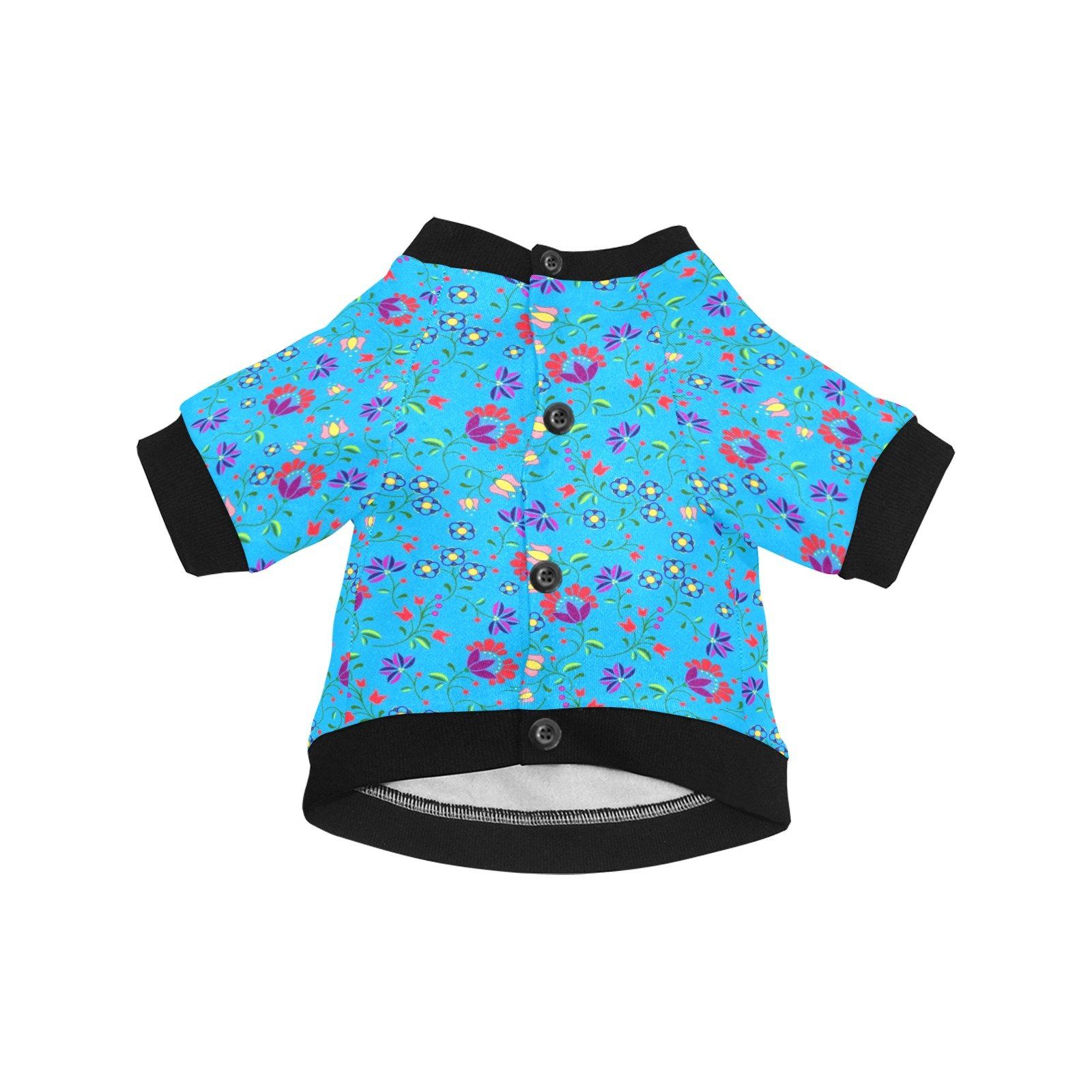 Fleur Indigine Ciel Pet Dog Round Neck Shirt Pet Dog Round Neck Shirt e-joyer