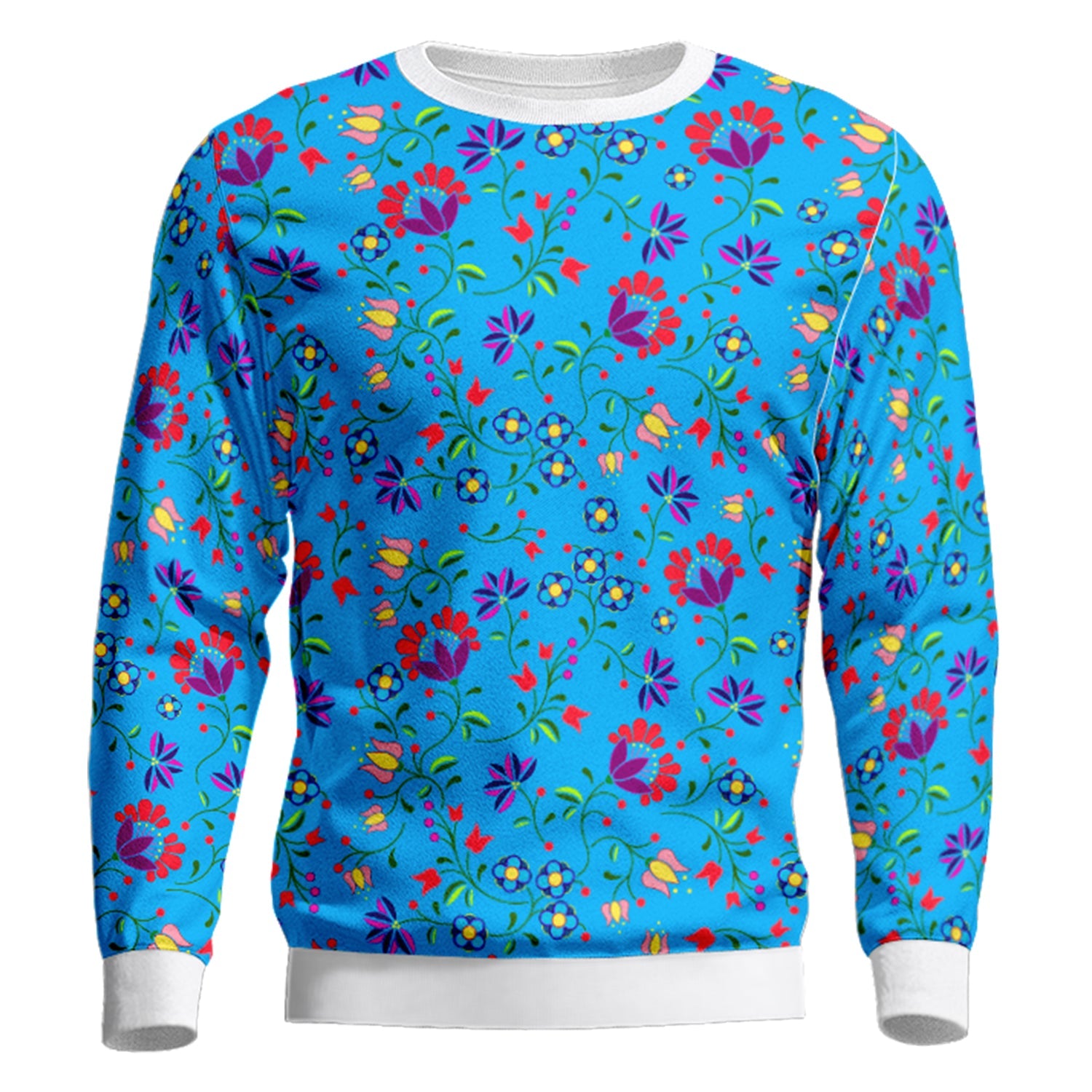 Fleur Indigine Ciel Unisex Crewneck Long Sleeve Top Herman