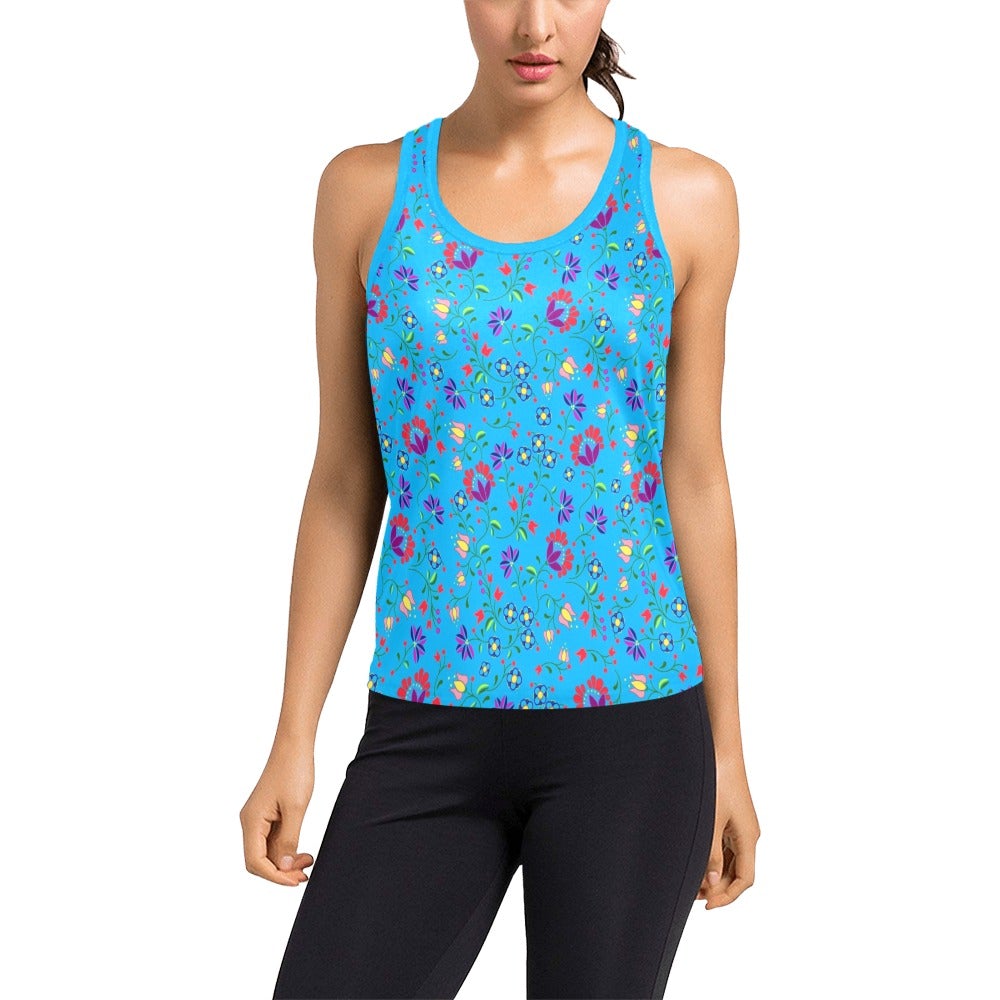 Fleur Indigine Ciel Women's Racerback Tank Top (Model T60) Racerback Tank Top (T60) e-joyer