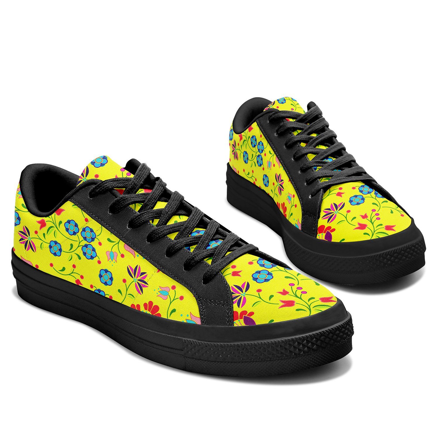 Fleur Indigine Mais Aapisi Low Top Canvas Shoes Black Sole aapisi Herman